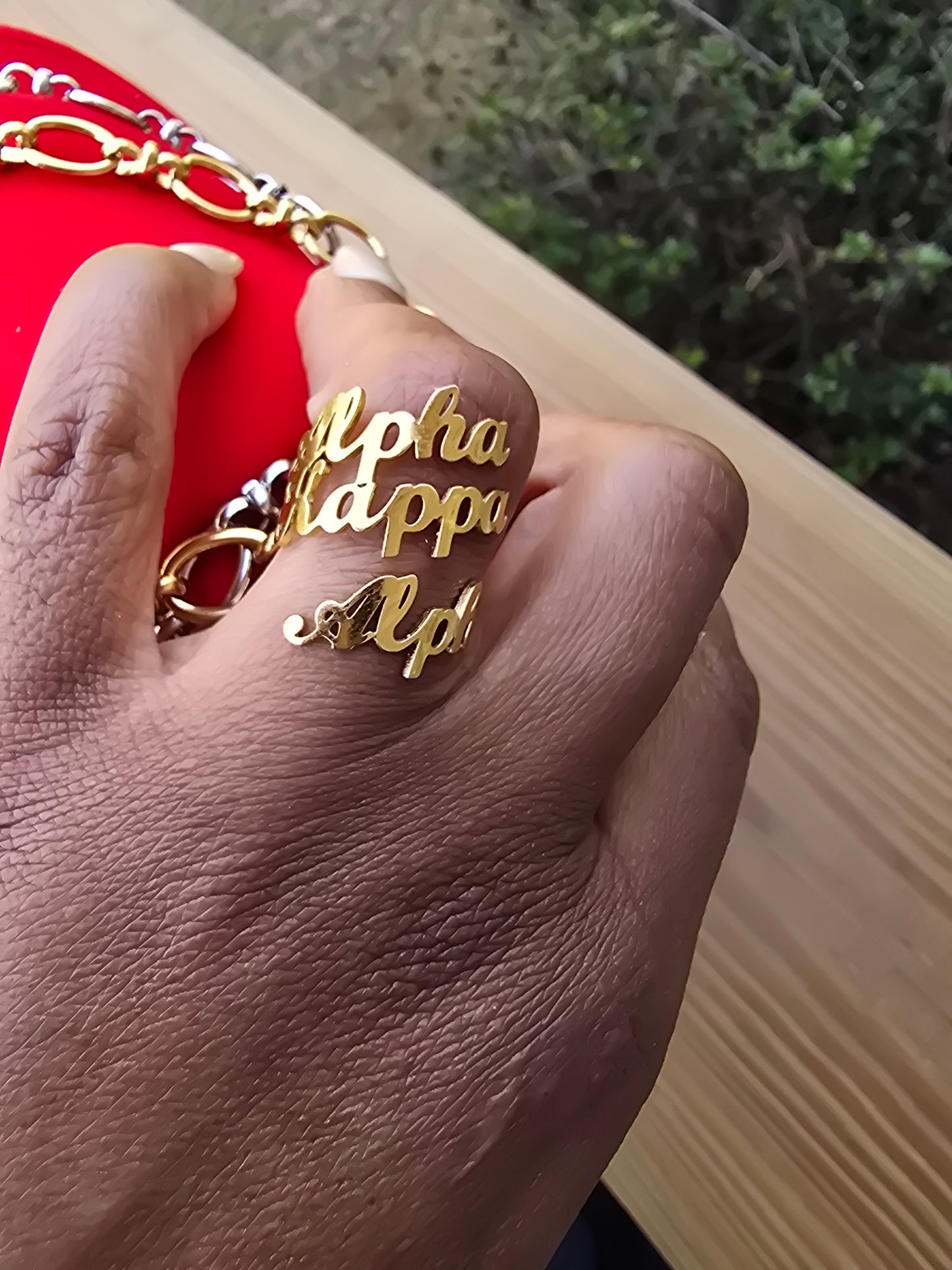 Alpha Kappa Alpha Script Adjustable Ring - DST Ring - Delta Ring - Sorority Jewelry - 1913 Ring - Sorority Ring