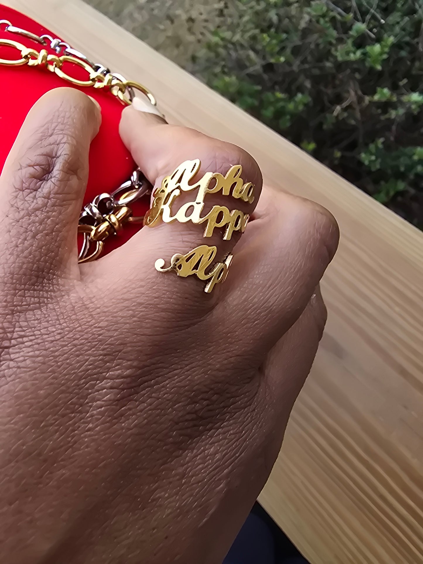 Alpha Kappa Alpha Script Adjustable Ring - DST Ring - Delta Ring - Sorority Jewelry - 1913 Ring - Sorority Ring
