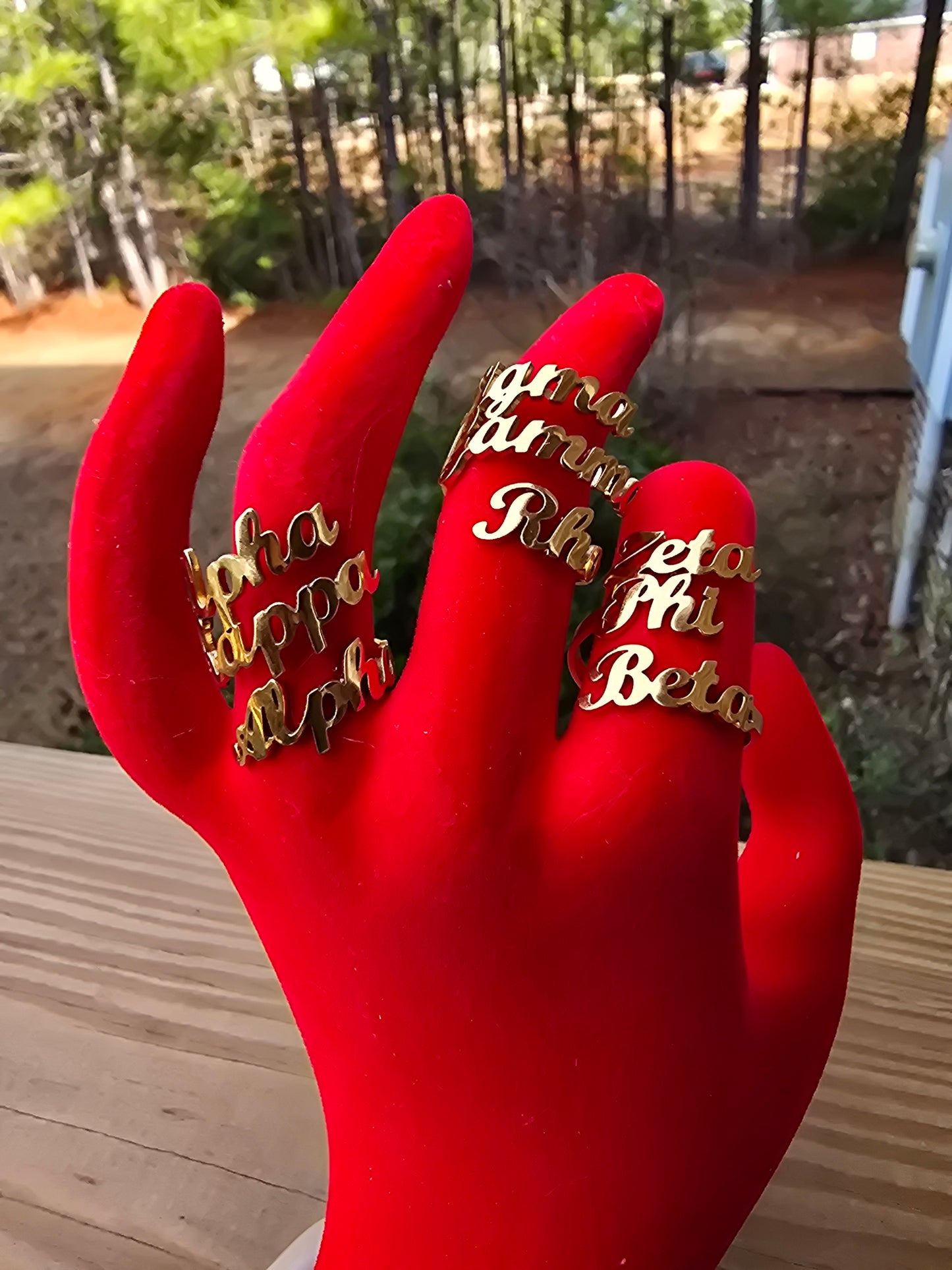 Alpha Kappa Alpha Script Adjustable Ring - DST Ring - Delta Ring - Sorority Jewelry - 1913 Ring - Sorority Ring