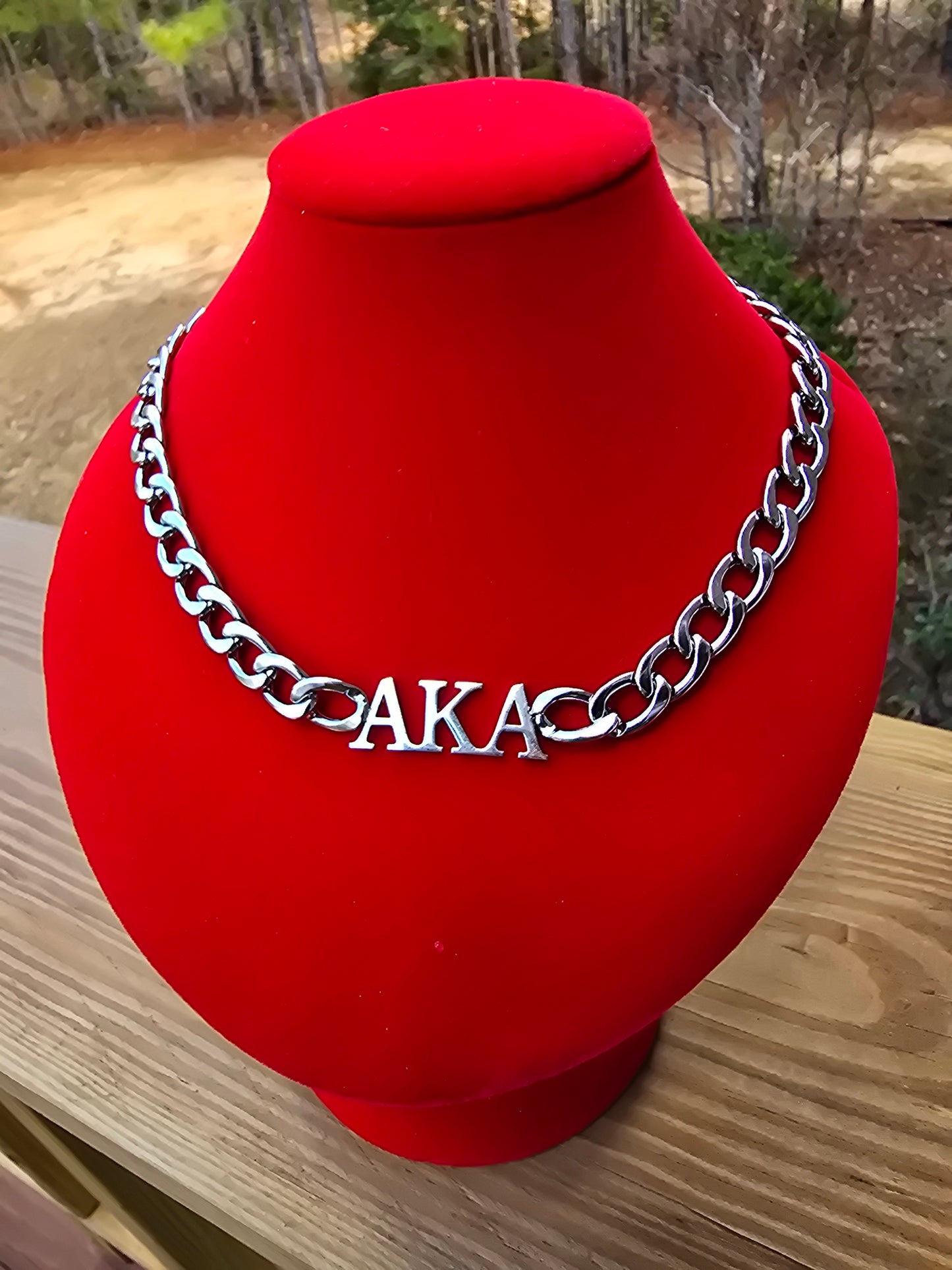 AKA 8mm Cuban Link - Sorority necklace - Alpha Kappa Alpha Jewelry - AKA gift - HBCU - Divine Nine Sororities