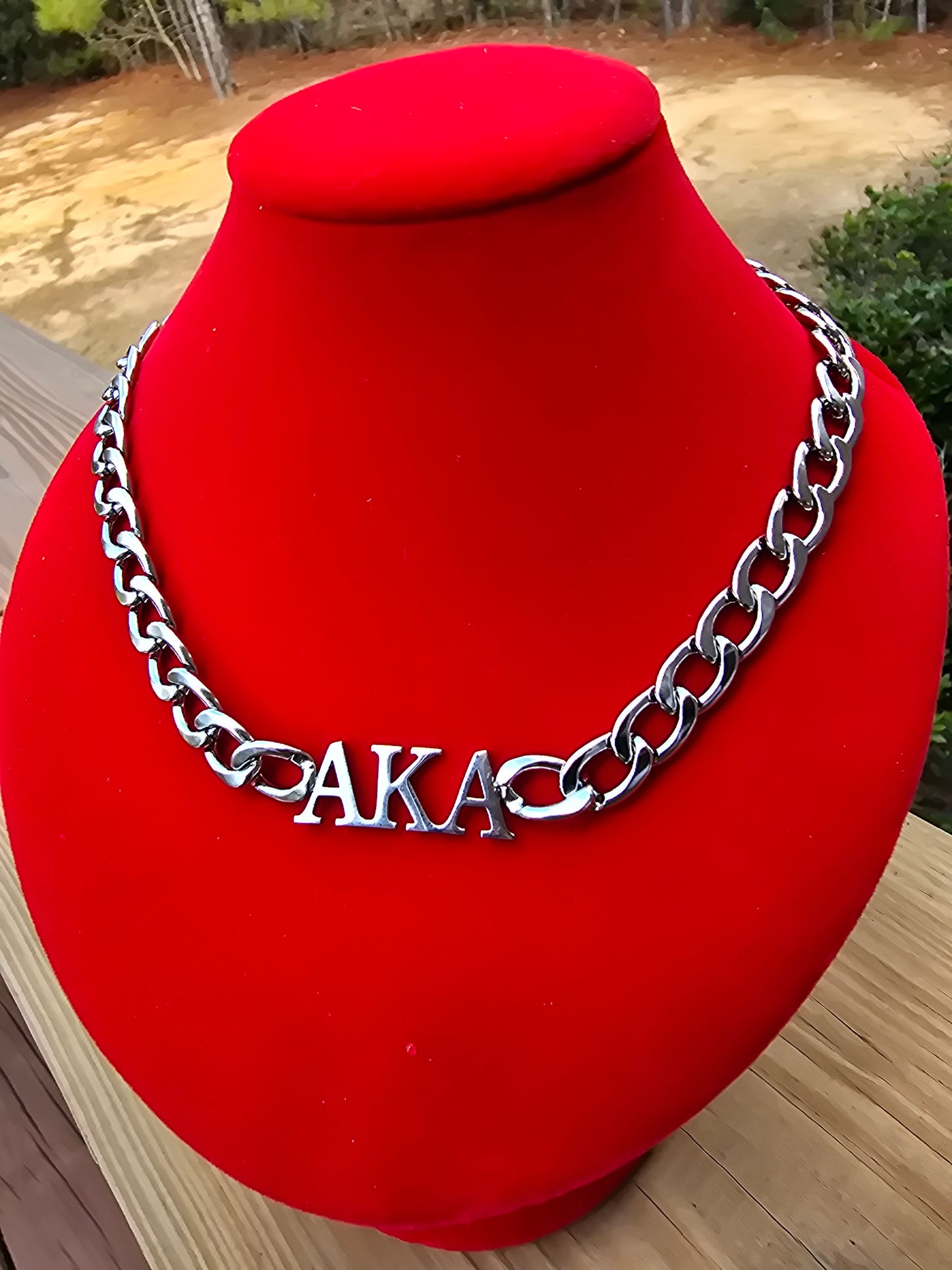 AKA 8mm Cuban Link - Sorority necklace - Alpha Kappa Alpha Jewelry - AKA gift - HBCU - Divine Nine Sororities