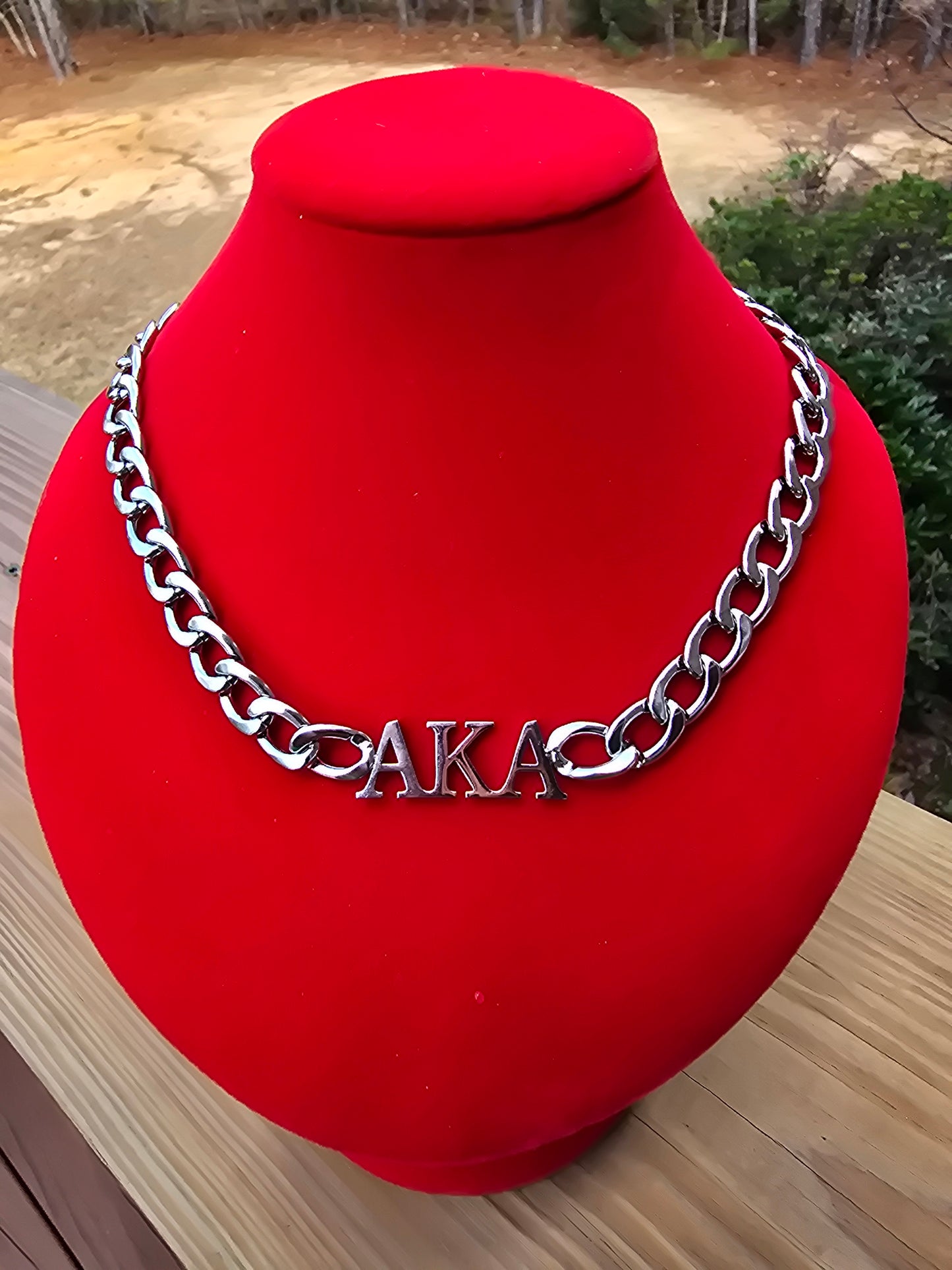 AKA 8mm Cuban Link - Sorority necklace - Alpha Kappa Alpha Jewelry - AKA gift - HBCU - Divine Nine Sororities