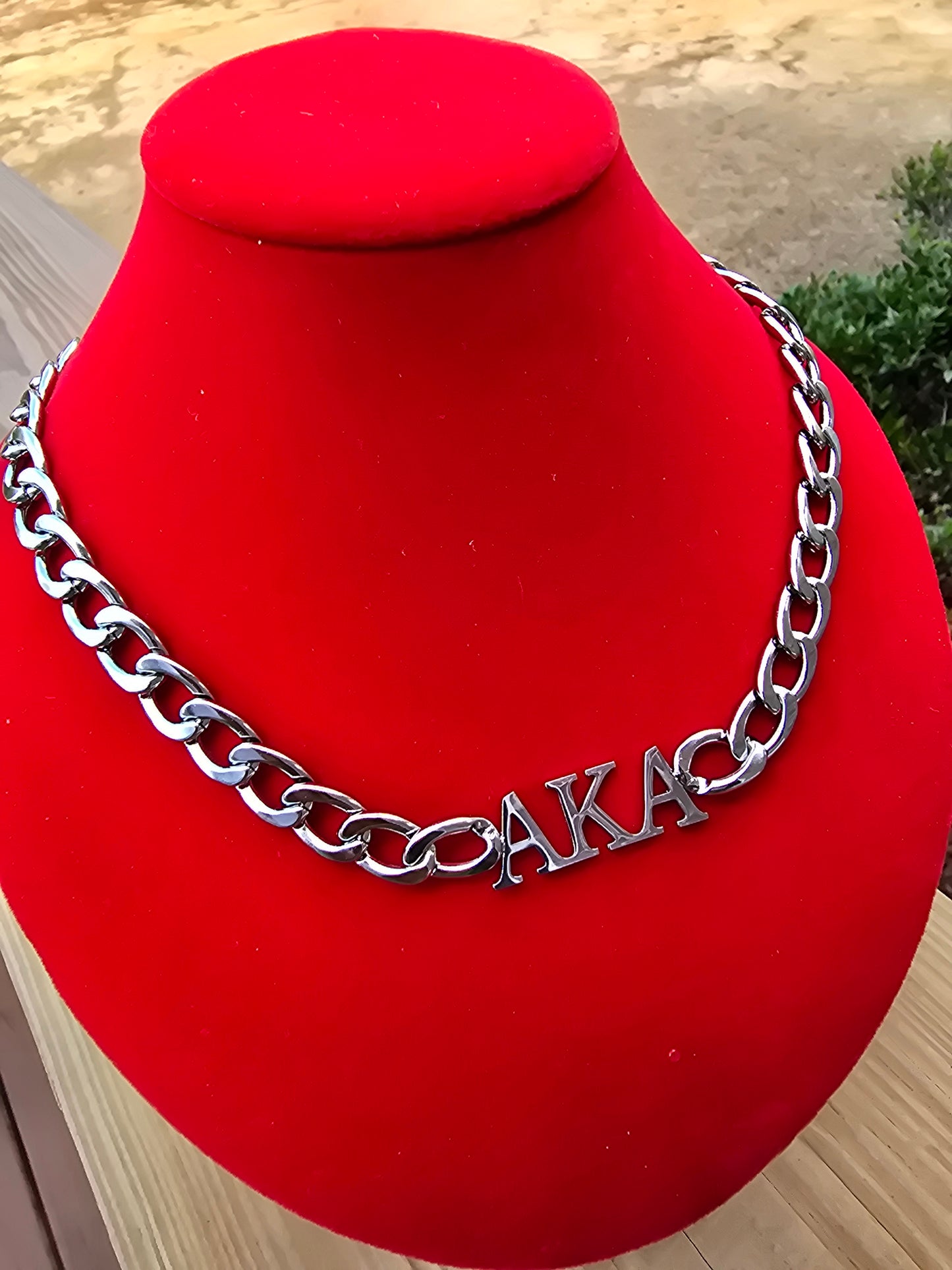 AKA 8mm Cuban Link - Sorority necklace - Alpha Kappa Alpha Jewelry - AKA gift - HBCU - Divine Nine Sororities