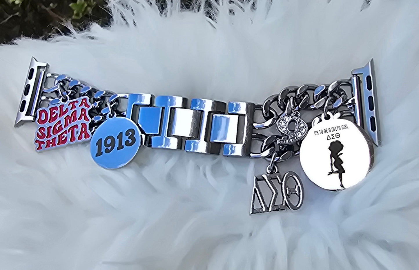 Delta Apple Link Custom Fit Watch Band (Please message shop with line number if you would like added to design)