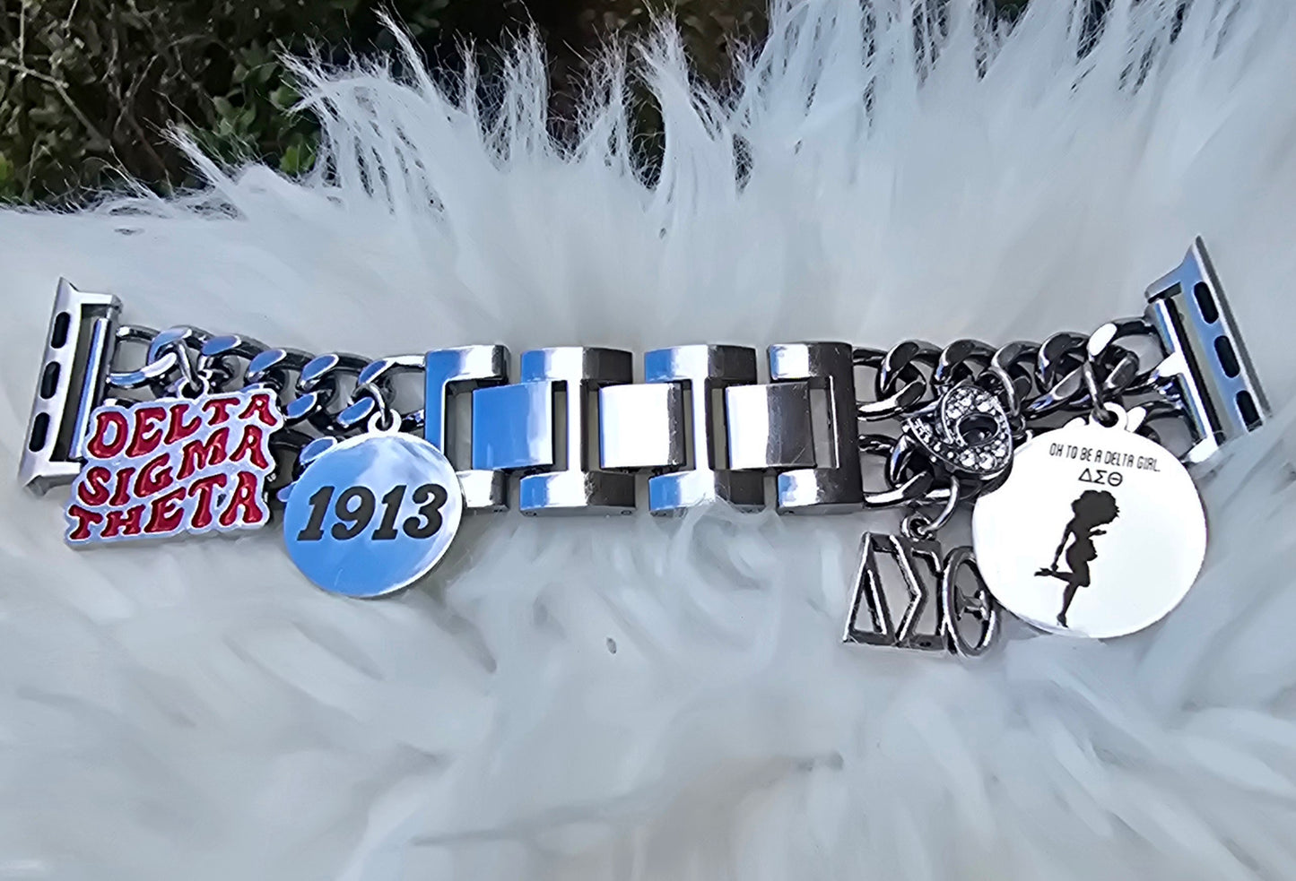 Delta Apple Link Custom Fit Watch Band (Please message shop with line number if you would like added to design)