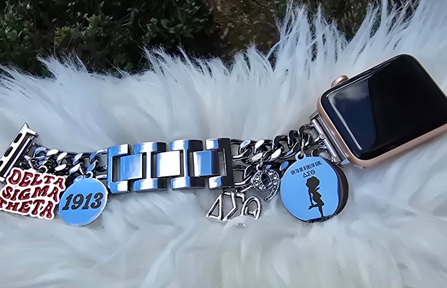 Delta Apple Link Custom Fit Watch Band (Please message shop with line number if you would like added to design)