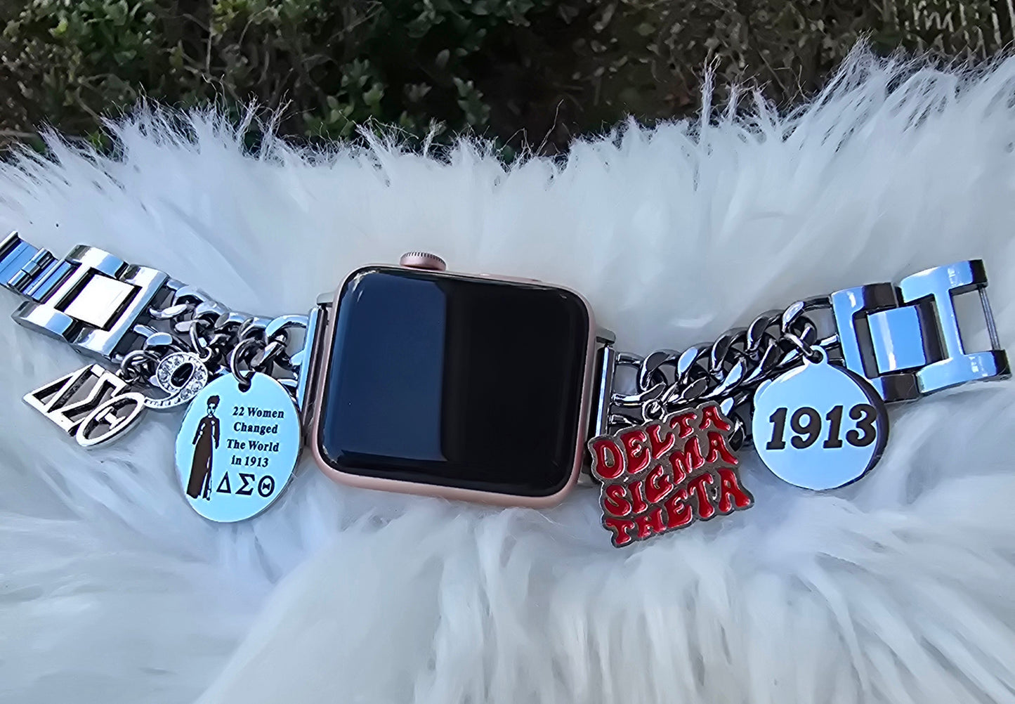 Delta Apple Link Custom Fit Watch Band (Please message shop with line number if you would like added to design)