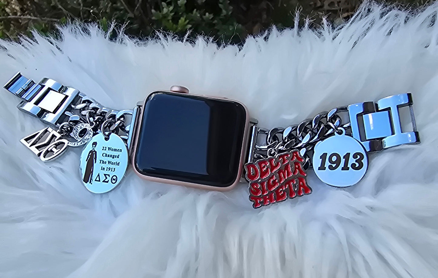 Delta Apple Link Custom Fit Watch Band (Please message shop with line number if you would like added to design)