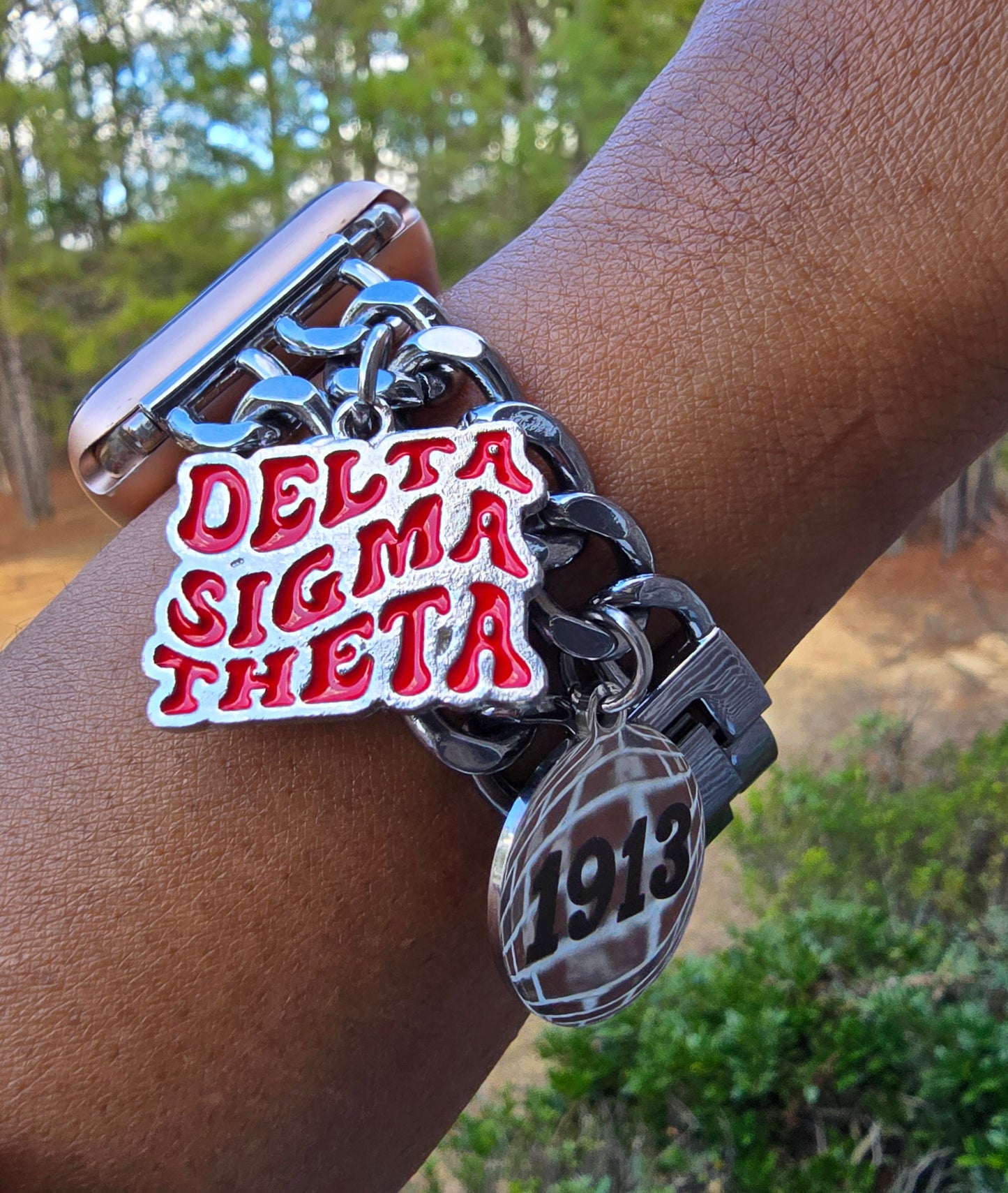 Delta Apple Link Custom Fit Watch Band (Please message shop with line number if you would like added to design)