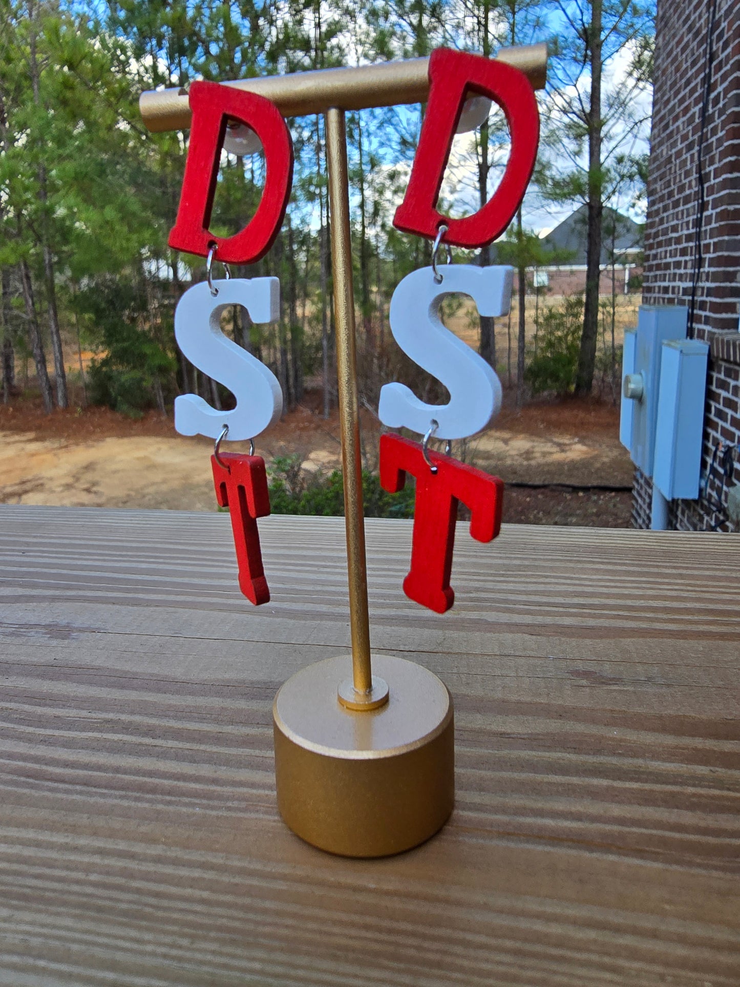 Delta Sigma Theta Sorority earrings
