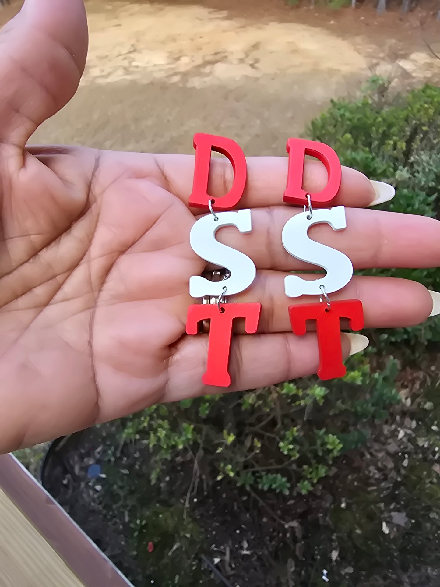 Delta Sigma Theta Sorority earrings