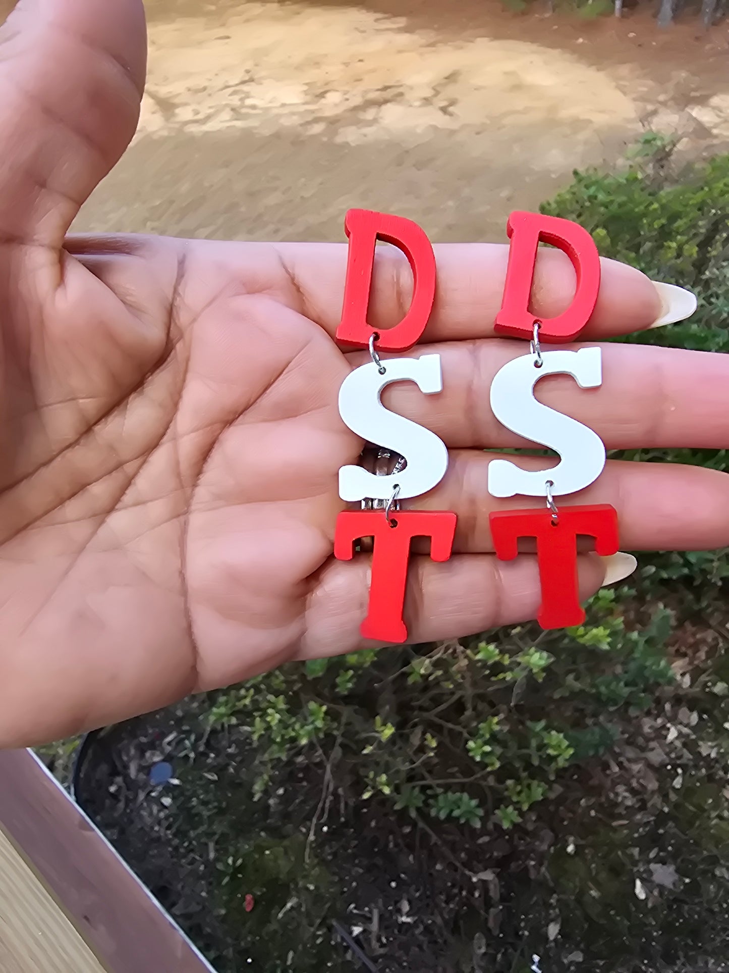 Delta Sigma Theta Sorority earrings