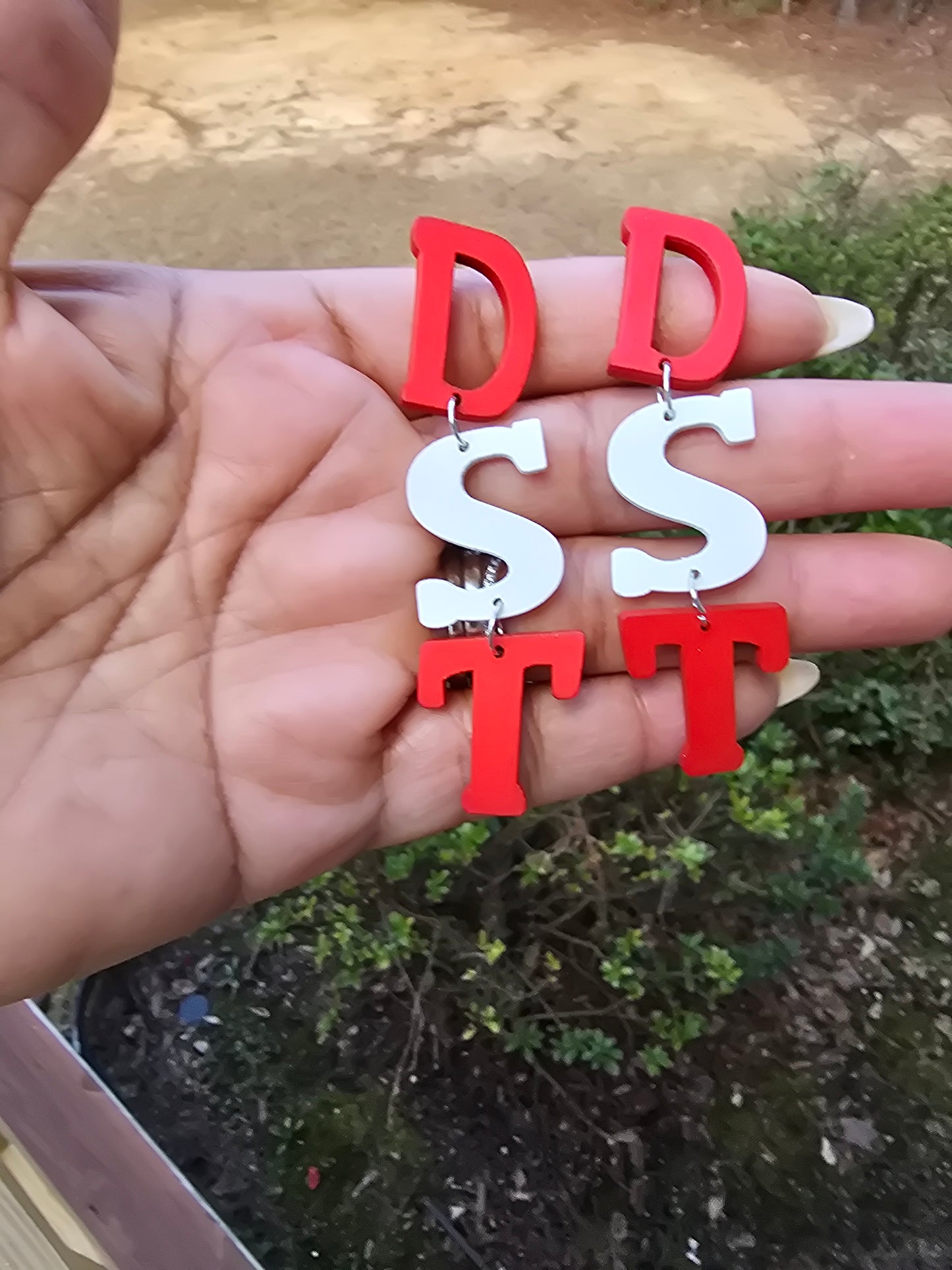 Delta Sigma Theta Sorority earrings