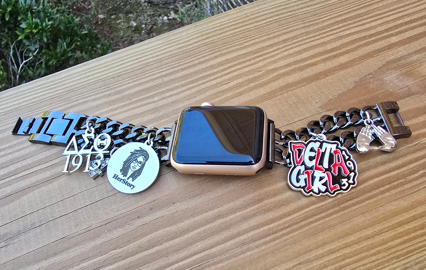 DST Delta Girl Custom Fit Sorority Apple Link Watch Band (Please message shop with line number if you would like added to design)