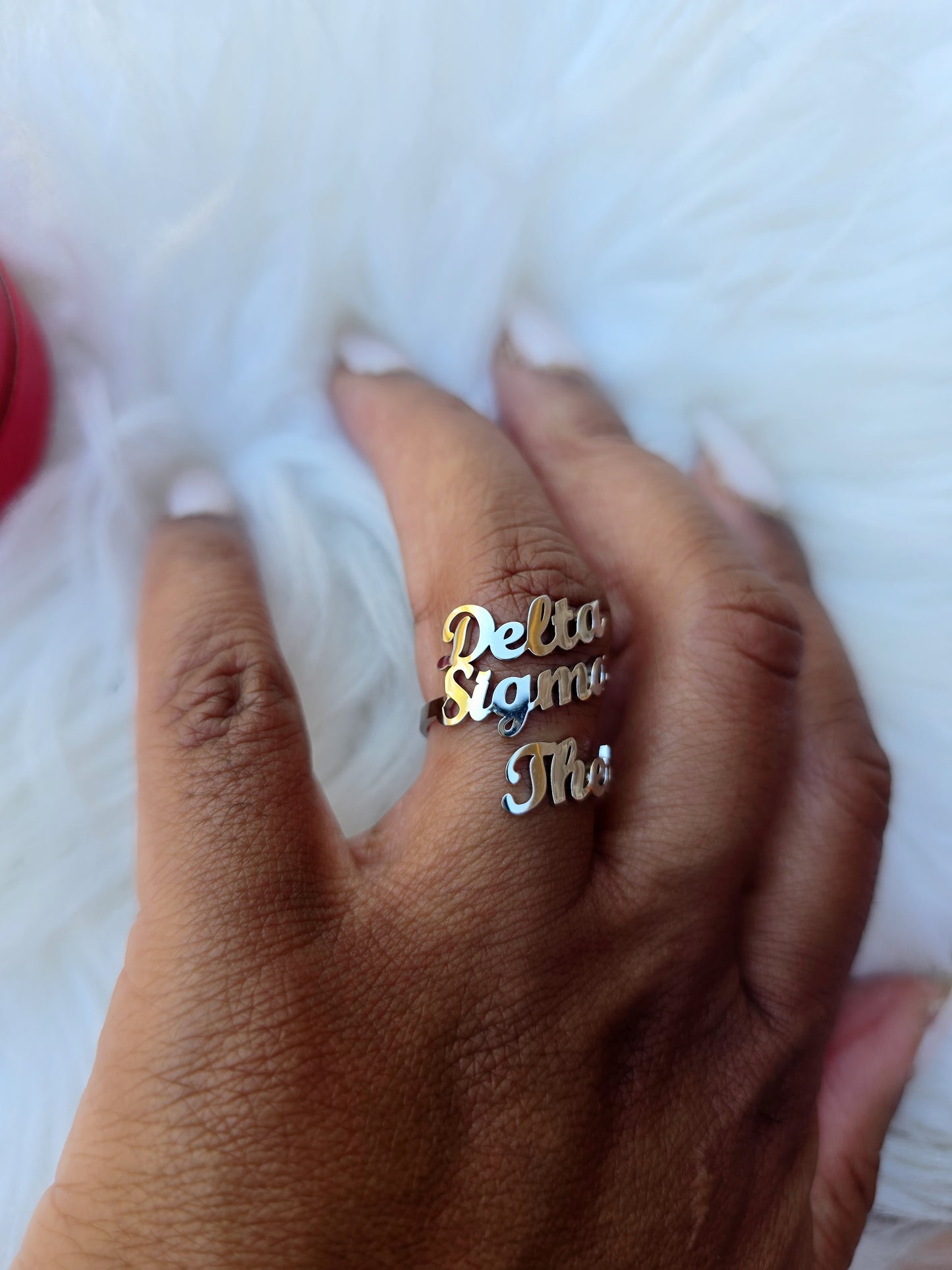 Delta Sigma Theta Script Adjustable Ring - DST Ring - Delta Ring - Sorority Jewelry - 1913 Ring - Sorority Ring
