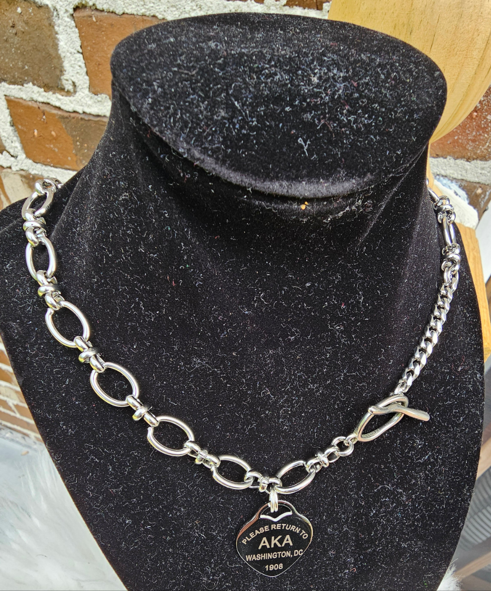 Tiffany Inspired Alpha Kappa Alpha Sorority Necklaces Available In Silver
