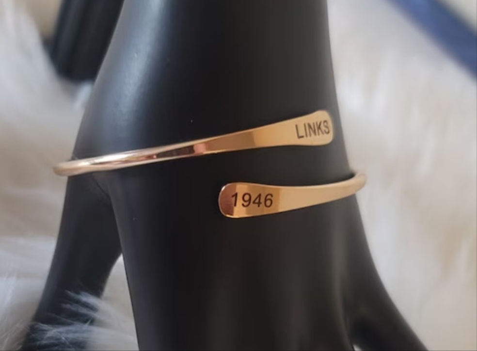 The LINKS 1946, Inc. Adjustable Cuff Bracelet Available in Silver & Gold