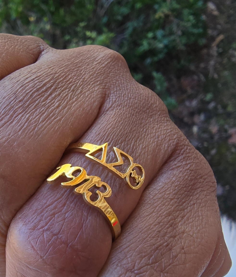ΔΣΘ 1913 Adjustable Ring - DST Ring - Delta Ring - Sorority Jewelry - 1913 Ring - Sorority Ring