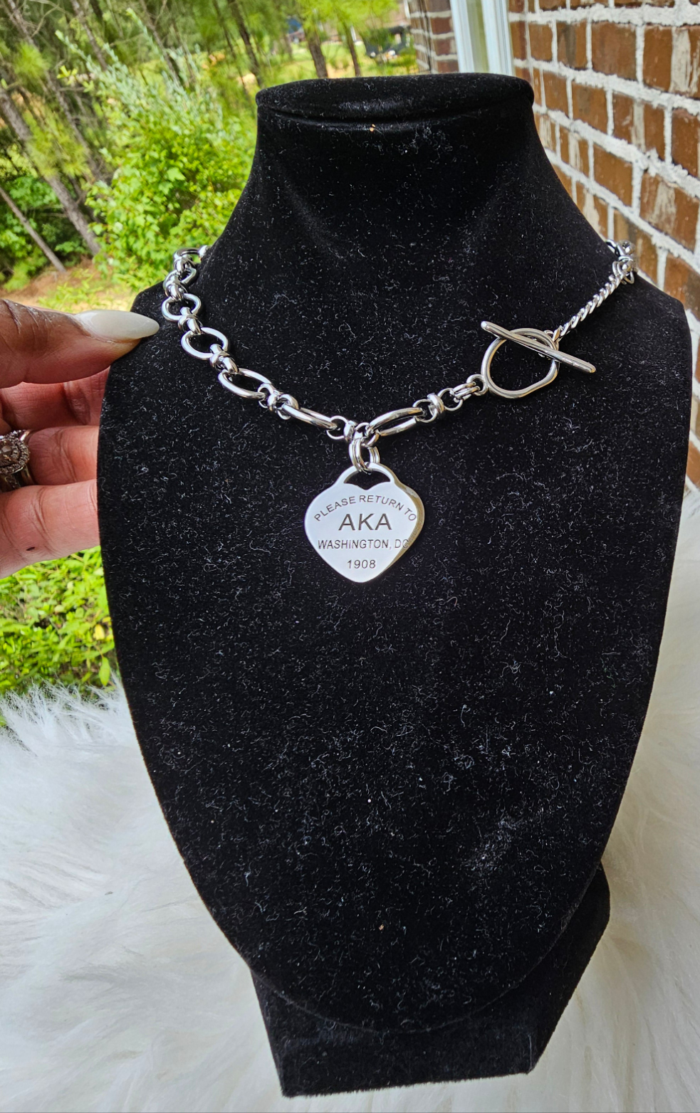 Tiffany Inspired Alpha Kappa Alpha Sorority Necklaces Available In Silver