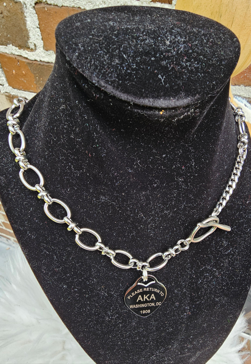 Tiffany Inspired Alpha Kappa Alpha Sorority Necklaces Available In Silver