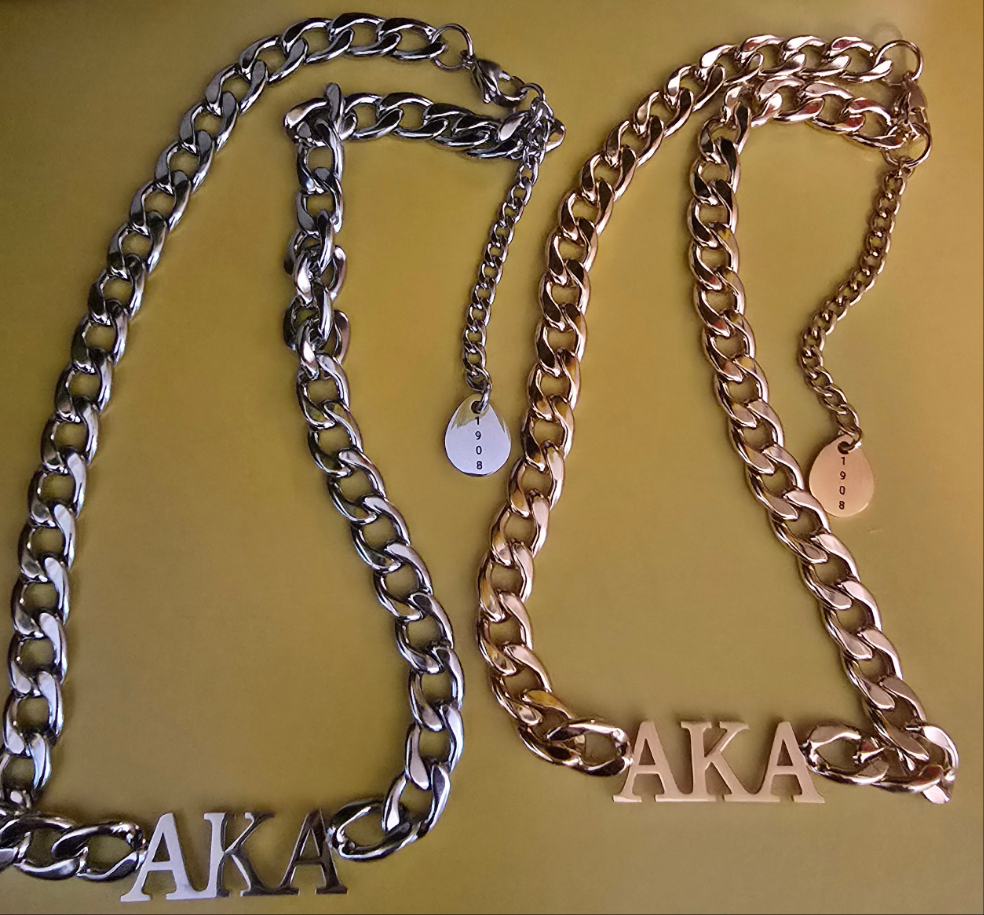 AKA 8mm Cuban Link - Sorority necklace - Alpha Kappa Alpha Jewelry - AKA gift - HBCU - Divine Nine Sororities