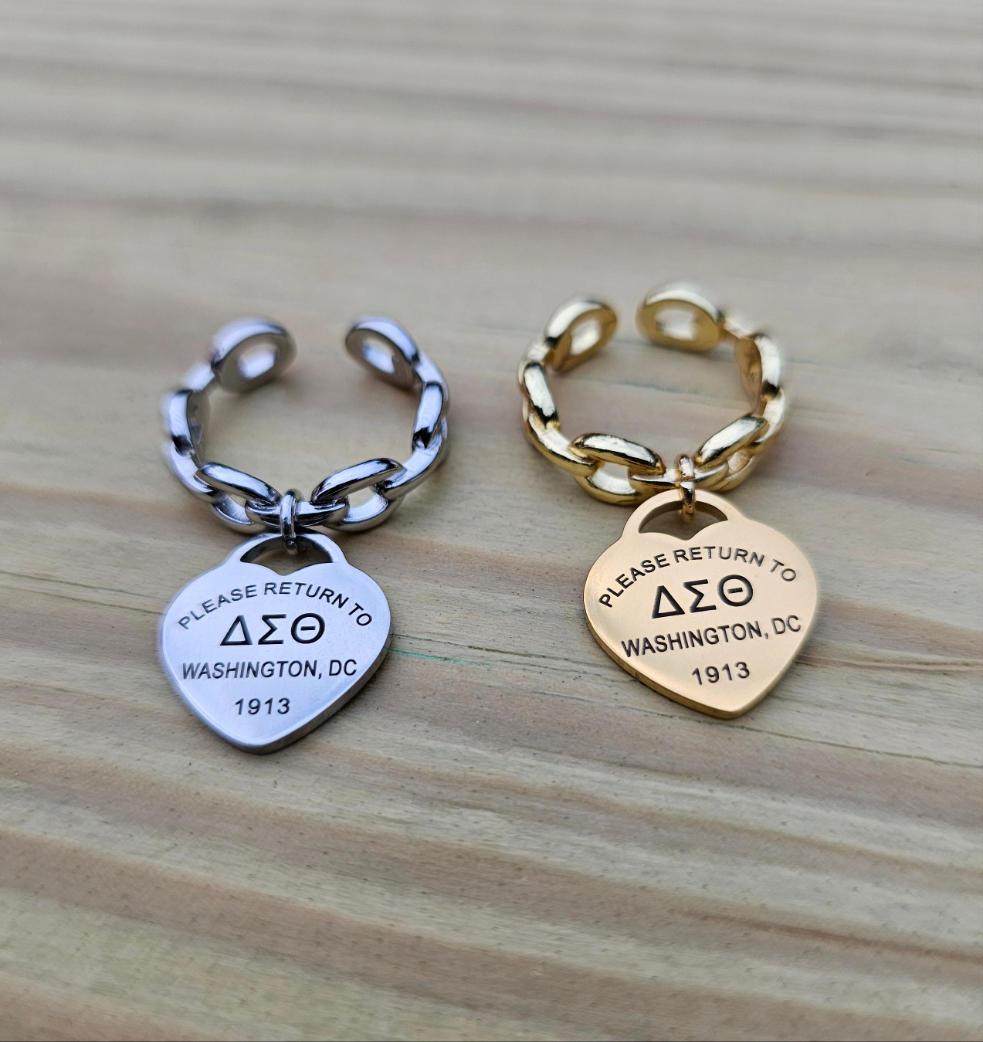 Delta Sigma Theta Adjustable Ring - DST Ring - Delta Ring - Sorority Jewelry - 1913 Ring - Sorority Ring