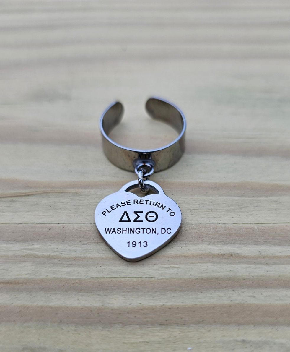 Delta Sigma Theta Adjustable Ring - DST Ring - Delta Ring - Sorority Jewelry - 1913 Ring - Sorority Ring