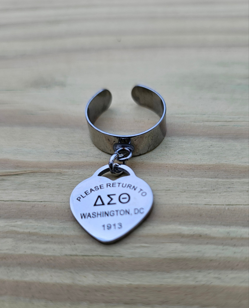 Delta Sigma Theta Adjustable Ring - DST Ring - Delta Ring - Sorority Jewelry - 1913 Ring - Sorority Ring