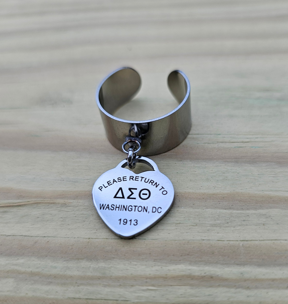 Delta Sigma Theta Adjustable Ring - DST Ring - Delta Ring - Sorority Jewelry - 1913 Ring - Sorority Ring