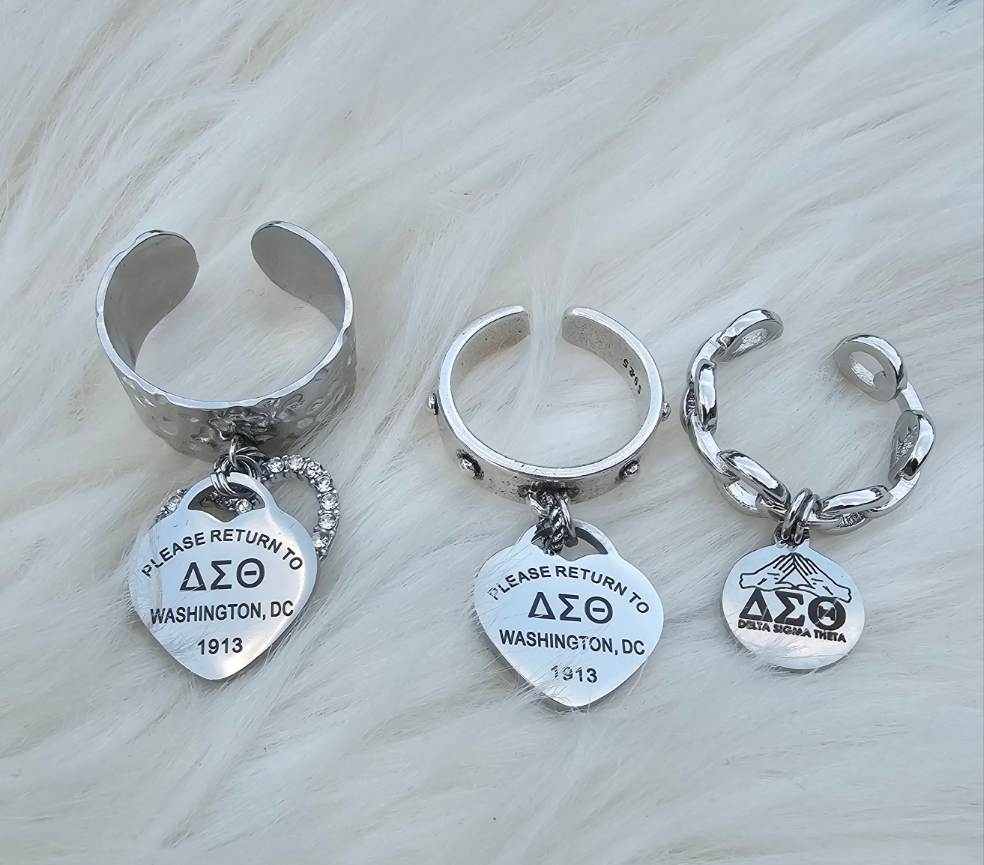 Delta Sigma Theta Adjustable Ring - DST Ring - Delta Ring - Sorority Jewelry - 1913 Ring - Sorority Ring
