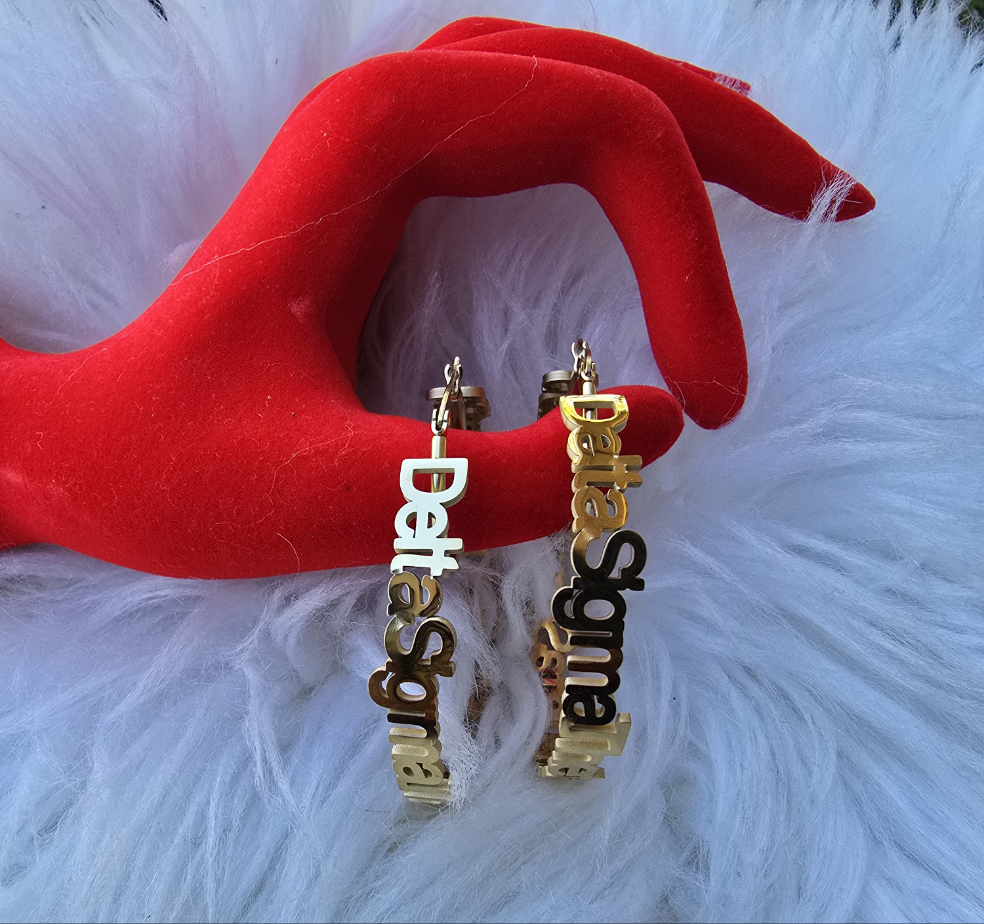 Delta Sigma Theta Script 1913 Sorority Earrings