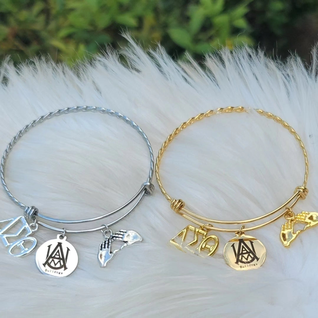 Alabama A&M University Delta Sigma Theta Bracelet Available In Gold and Silver