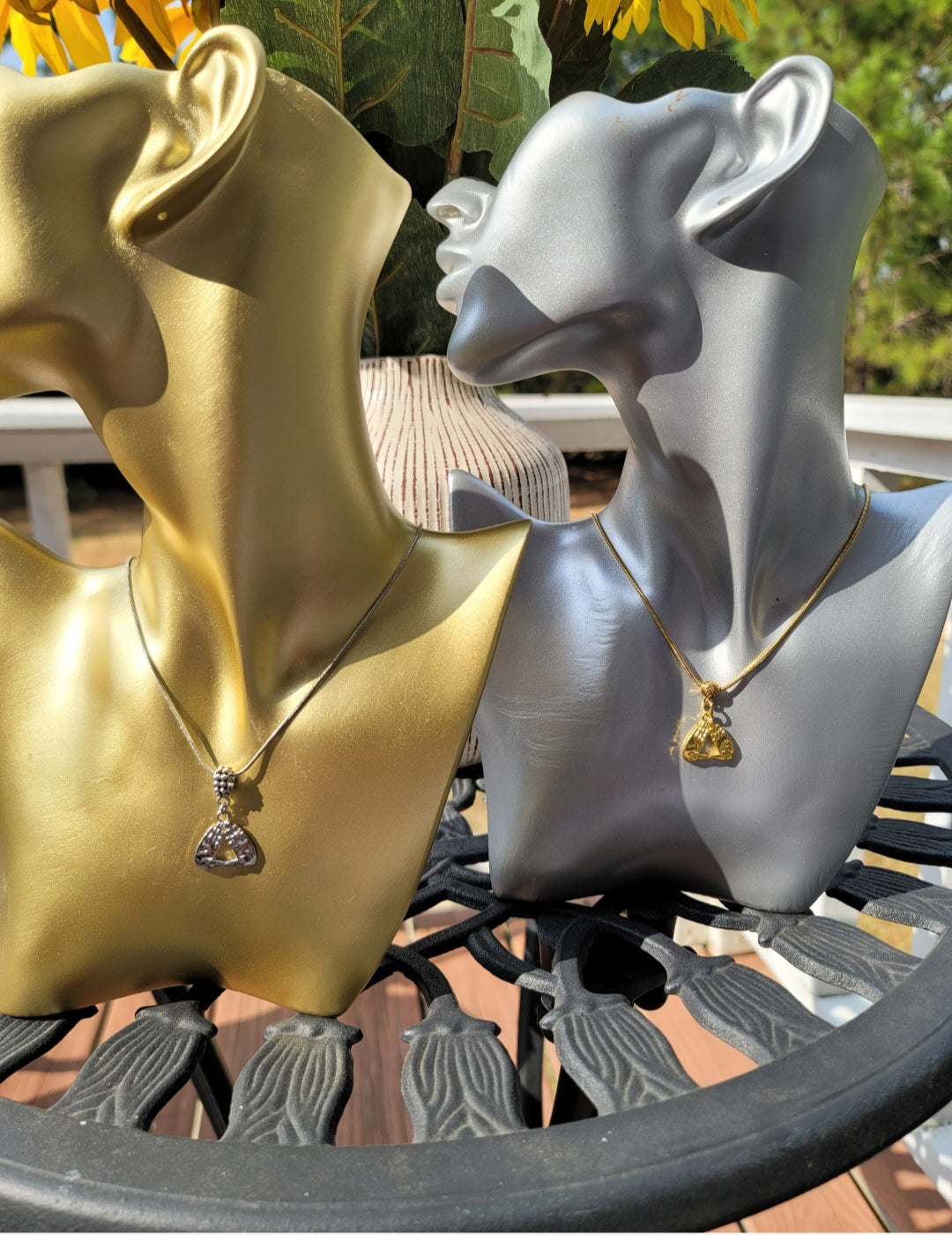 Delta Sigma Theta Pyramid Sorority Necklace Available in Silver and Gold