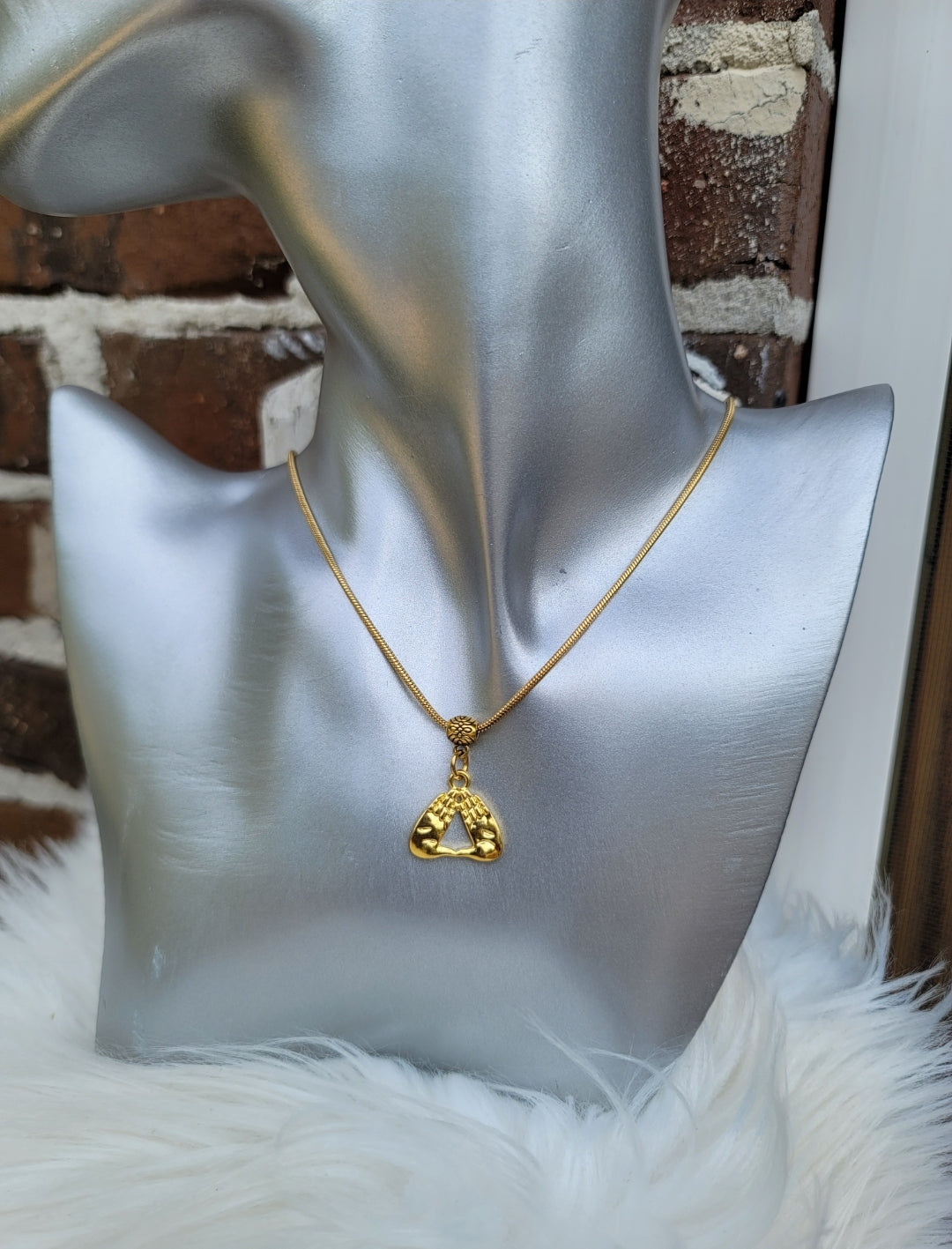 Delta Sigma Theta Pyramid Sorority Necklace Available in Silver and Gold