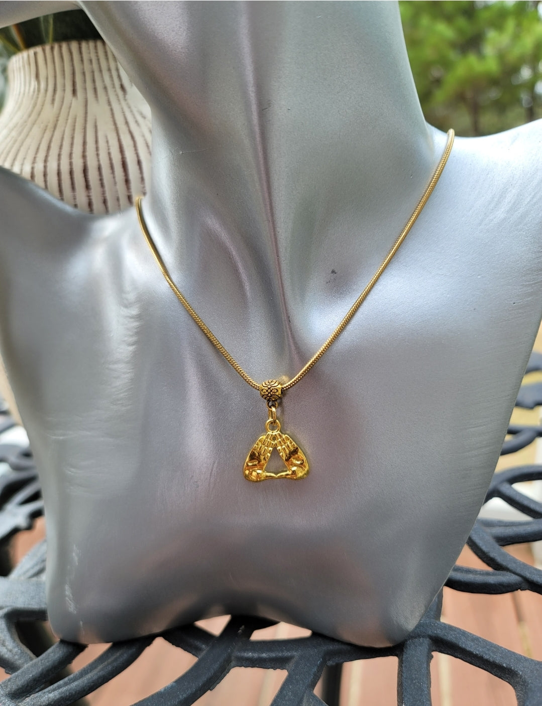 Delta Sigma Theta Pyramid Sorority Necklace Available in Silver and Gold