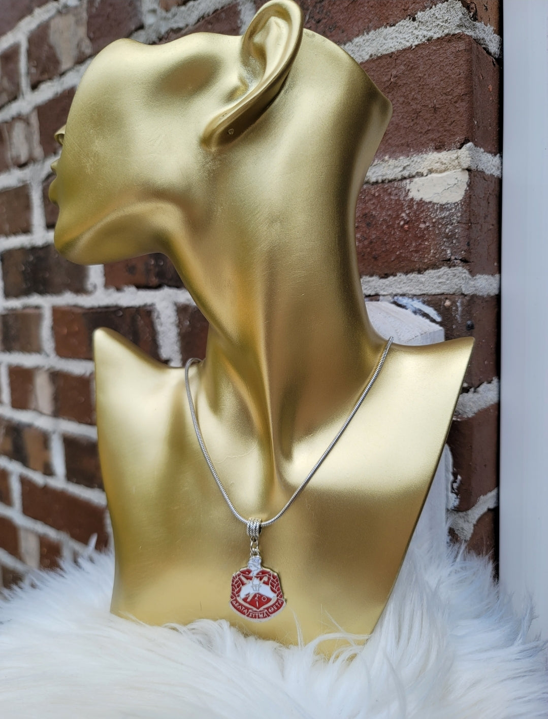 Delta Sigma Theta Crest Sorority Necklace Available in Silver and Gold