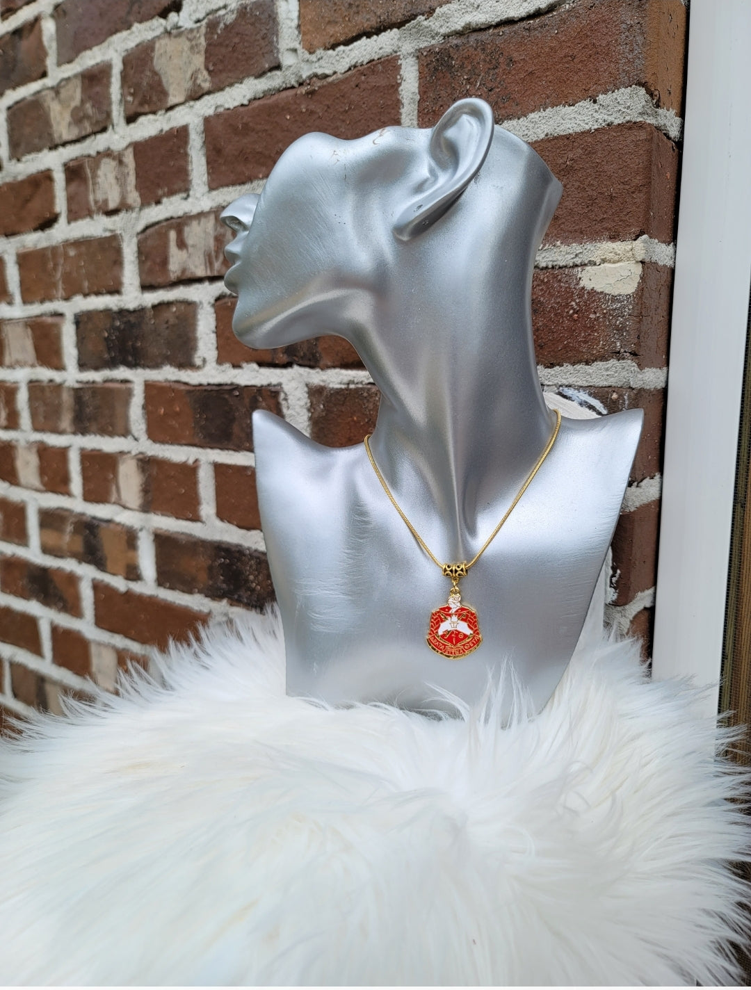 Delta Sigma Theta Crest Sorority Necklace Available in Silver and Gold
