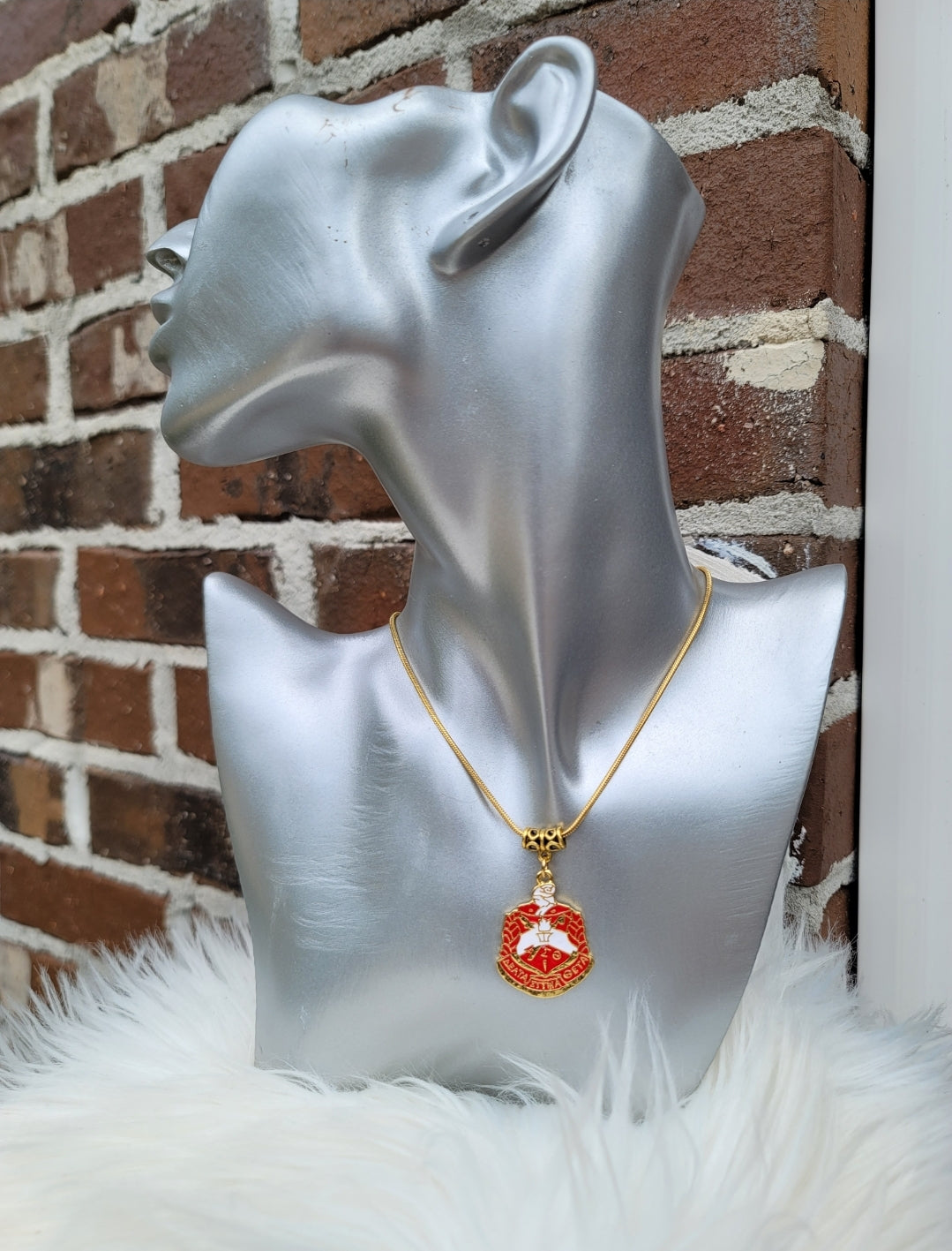 Delta Sigma Theta Crest Sorority Necklace Available in Silver and Gold