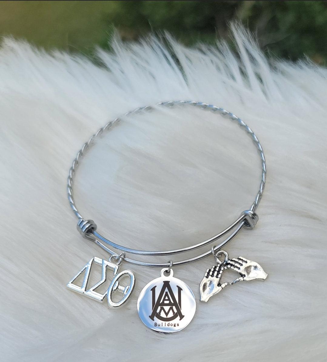 Alabama A&M University Delta Sigma Theta Bracelet Available In Gold and Silver