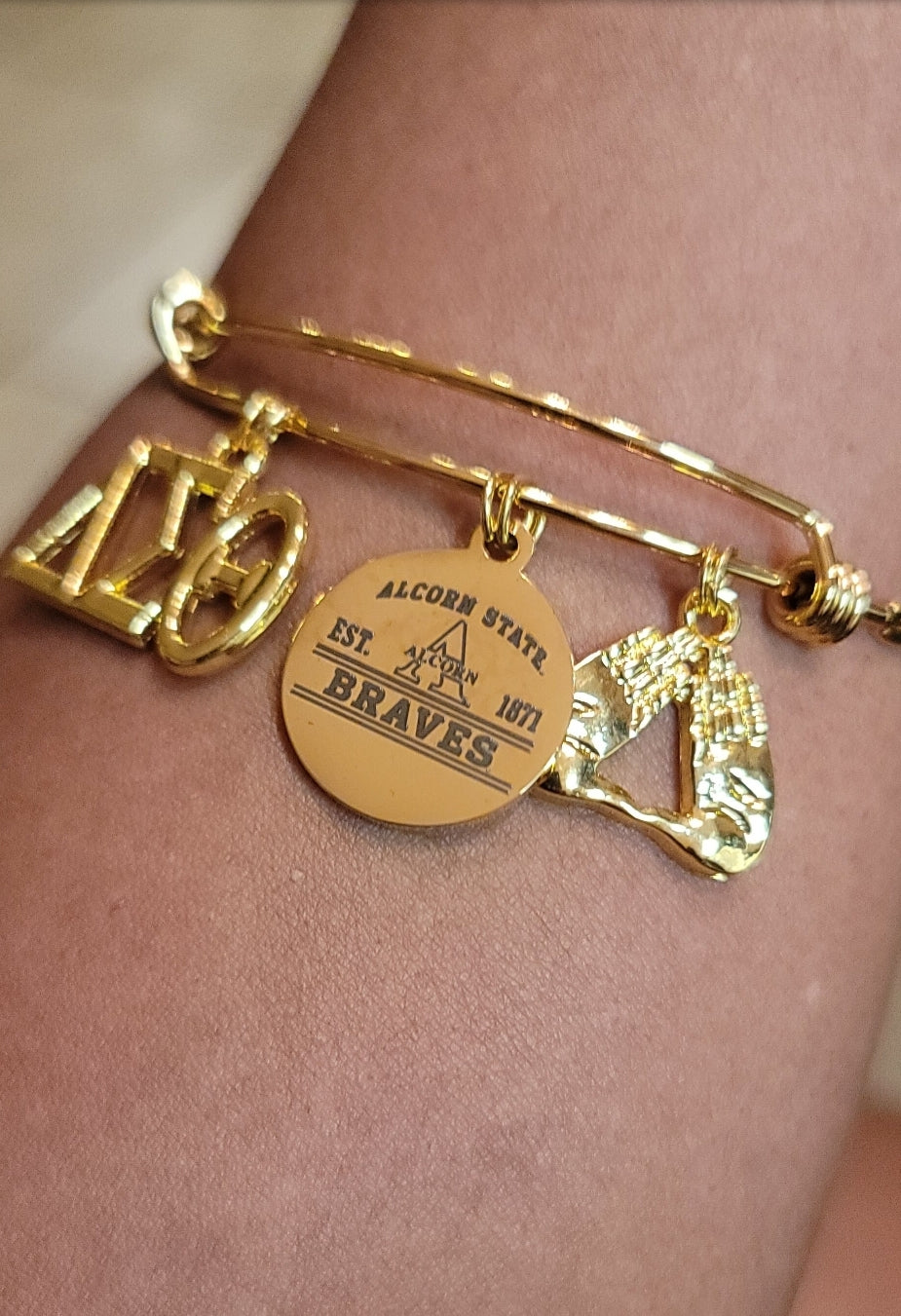 Alcorn University Delta Sigma Theta Bracelet Available In Gold and Silver