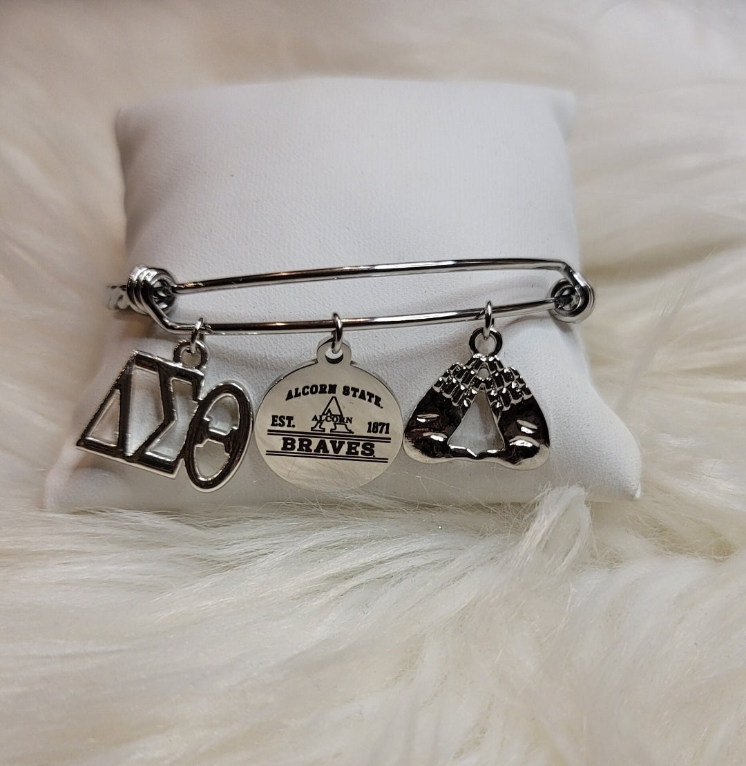 Alcorn University Delta Sigma Theta Bracelet Available In Gold and Silver