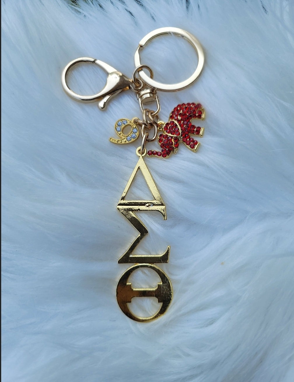 Delta Key Ring - Gold Delta Sigma Theta Key Ring - Sorority Key Ring - DST Key Ring - Sorority Key Ring - 1913 Key Ring