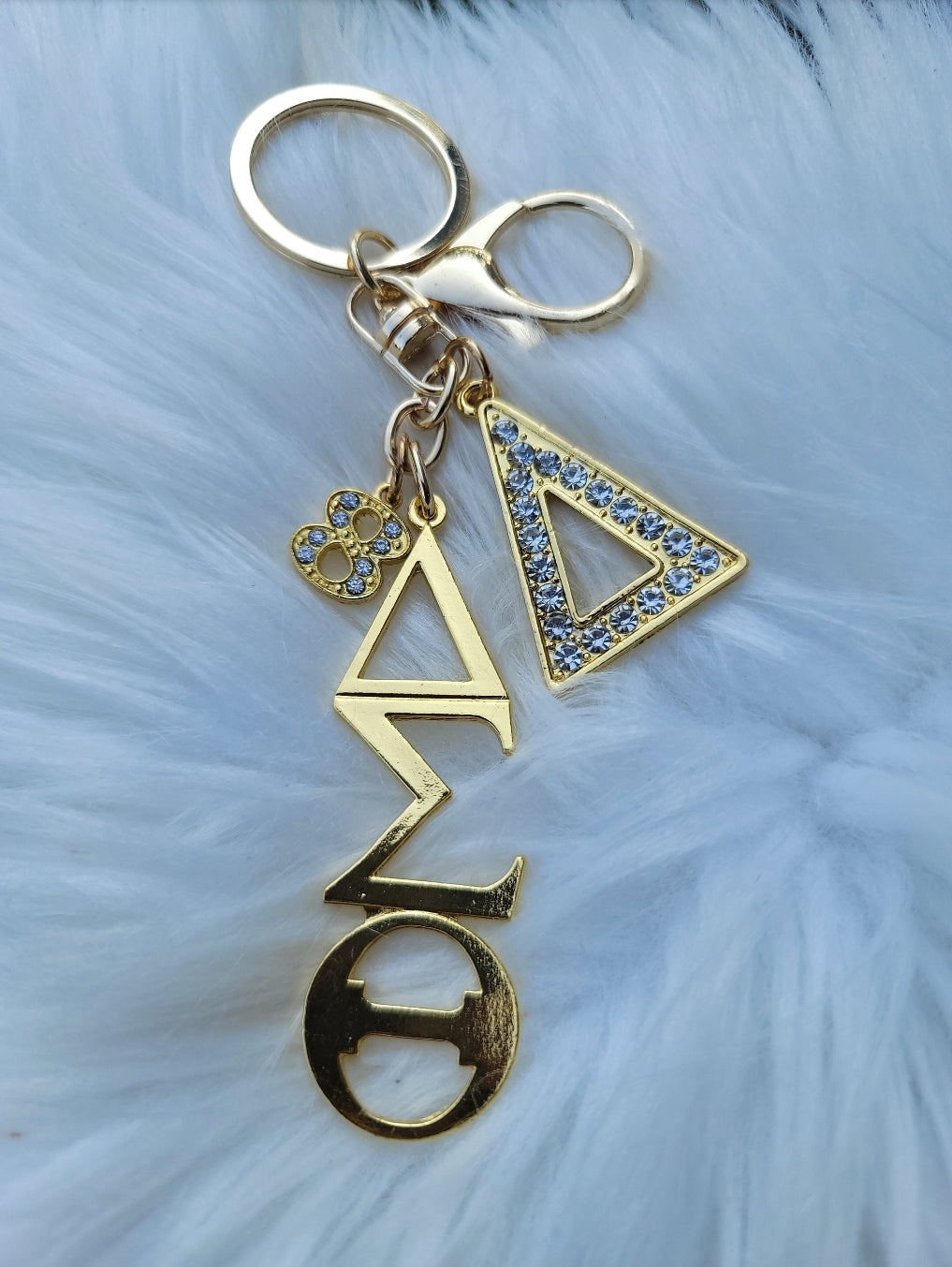Delta Key Ring - Gold Delta Sigma Theta Key Ring - Sorority Key Ring - DST Key Ring - Sorority Key Ring - 1913 Key Ring