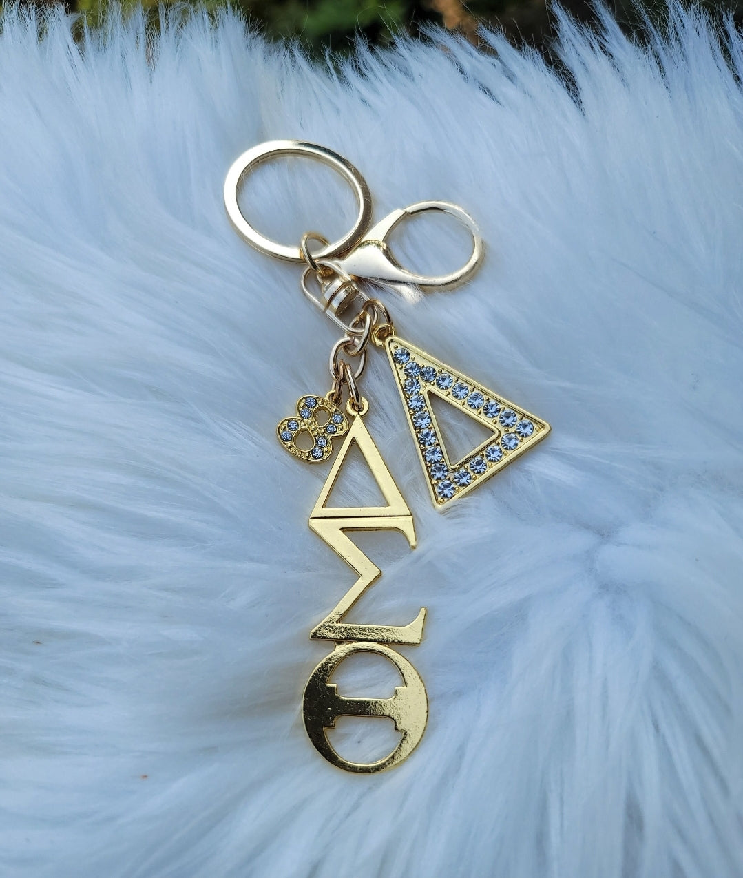 Delta Key Ring - Gold Delta Sigma Theta Key Ring - Sorority Key Ring - DST Key Ring - Sorority Key Ring - 1913 Key Ring