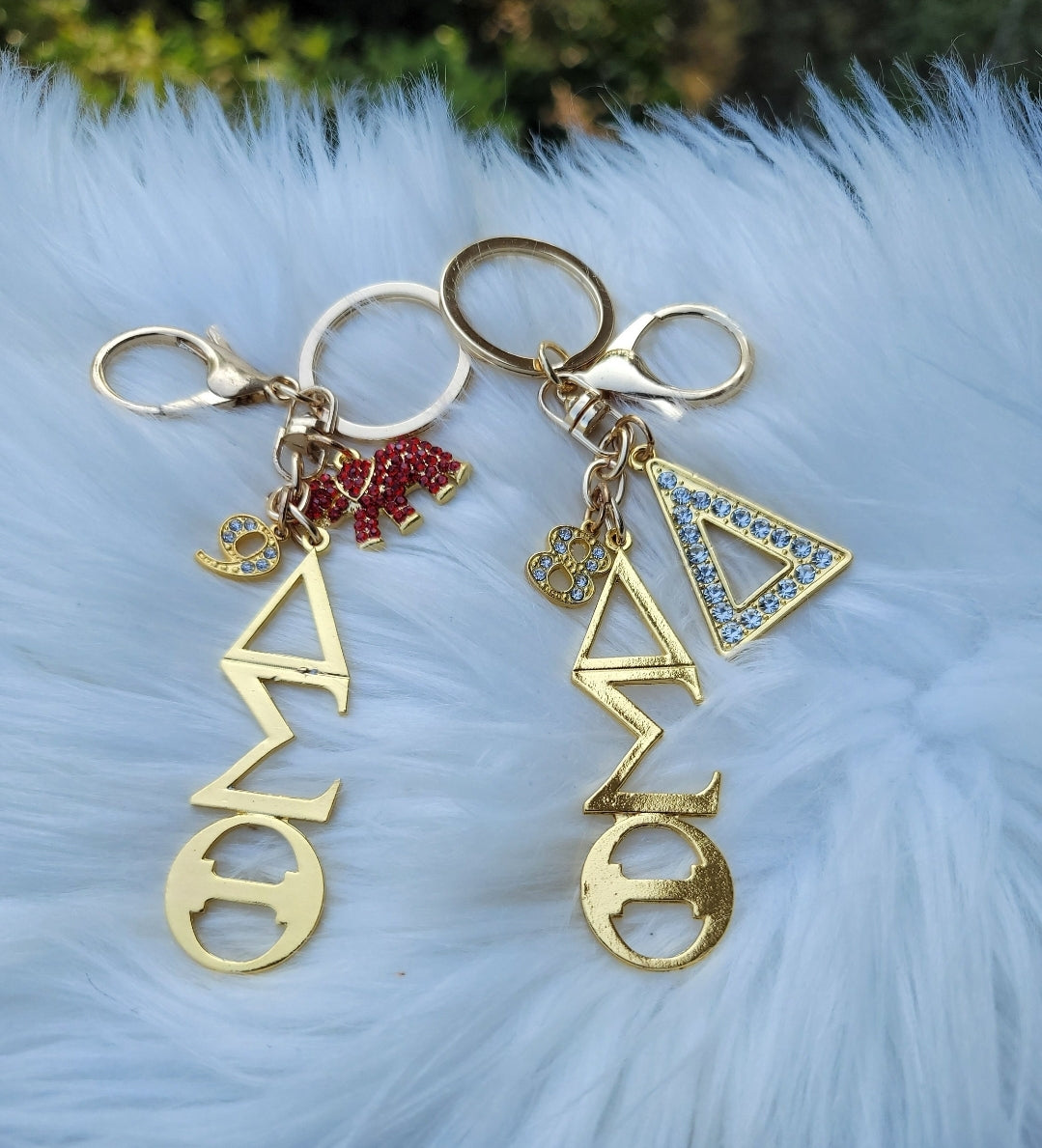 Delta Key Ring - Gold Delta Sigma Theta Key Ring - Sorority Key Ring - DST Key Ring - Sorority Key Ring - 1913 Key Ring