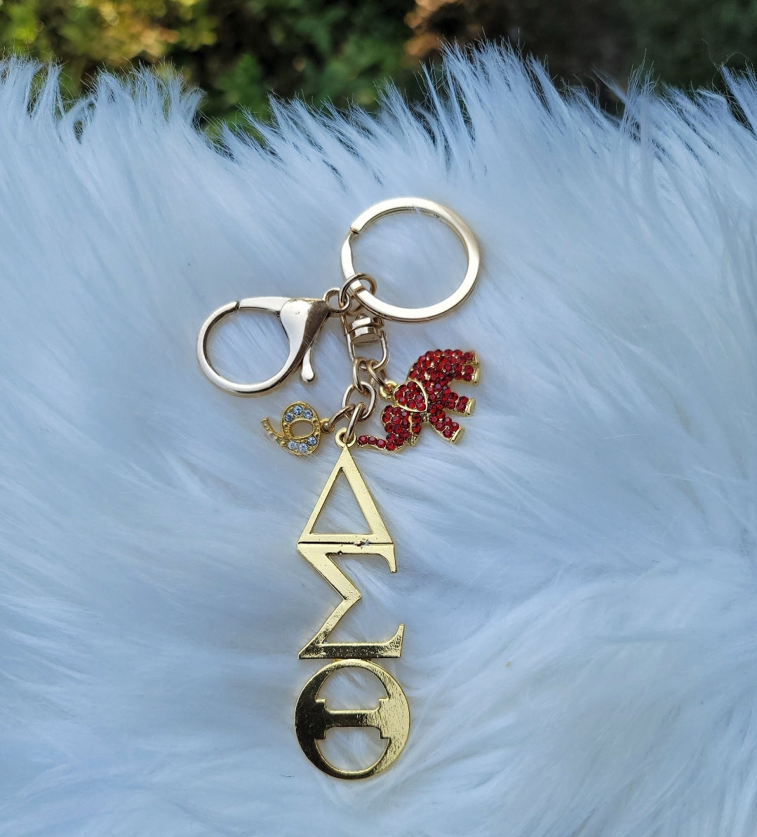 Delta Key Ring - Gold Delta Sigma Theta Key Ring - Sorority Key Ring - DST Key Ring - Sorority Key Ring - 1913 Key Ring