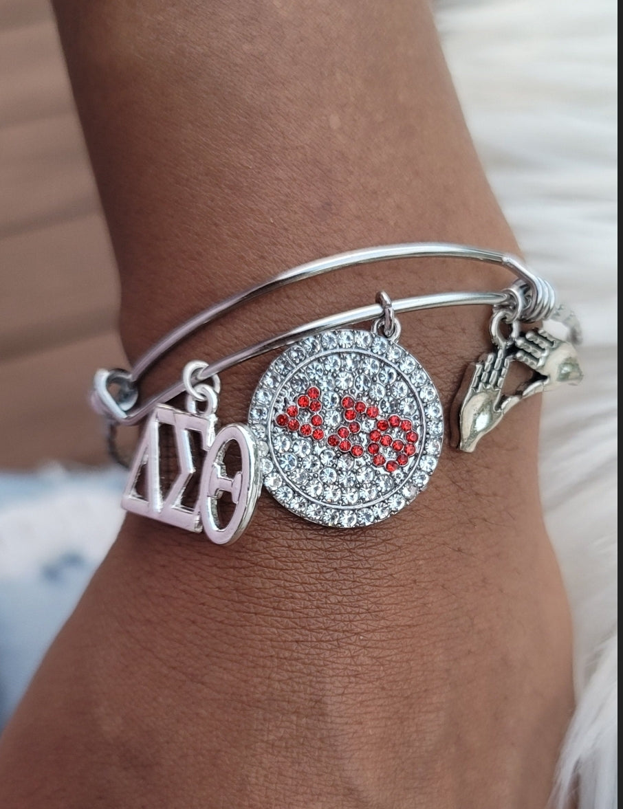 Delta Sigma Theta Bling Charm Bracelet