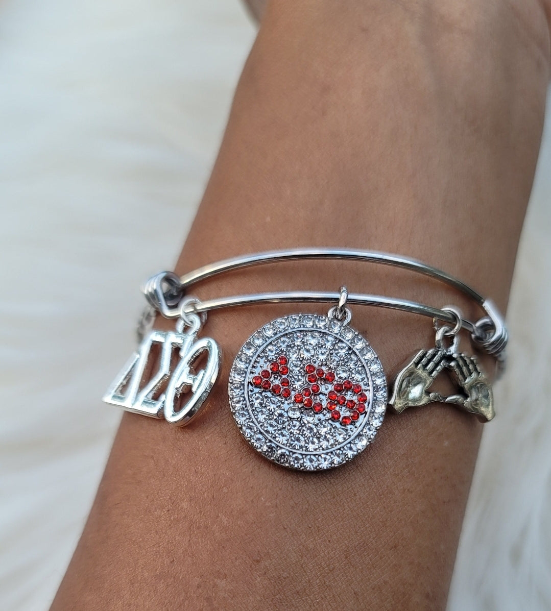Delta Sigma Theta Bling Charm Bracelet