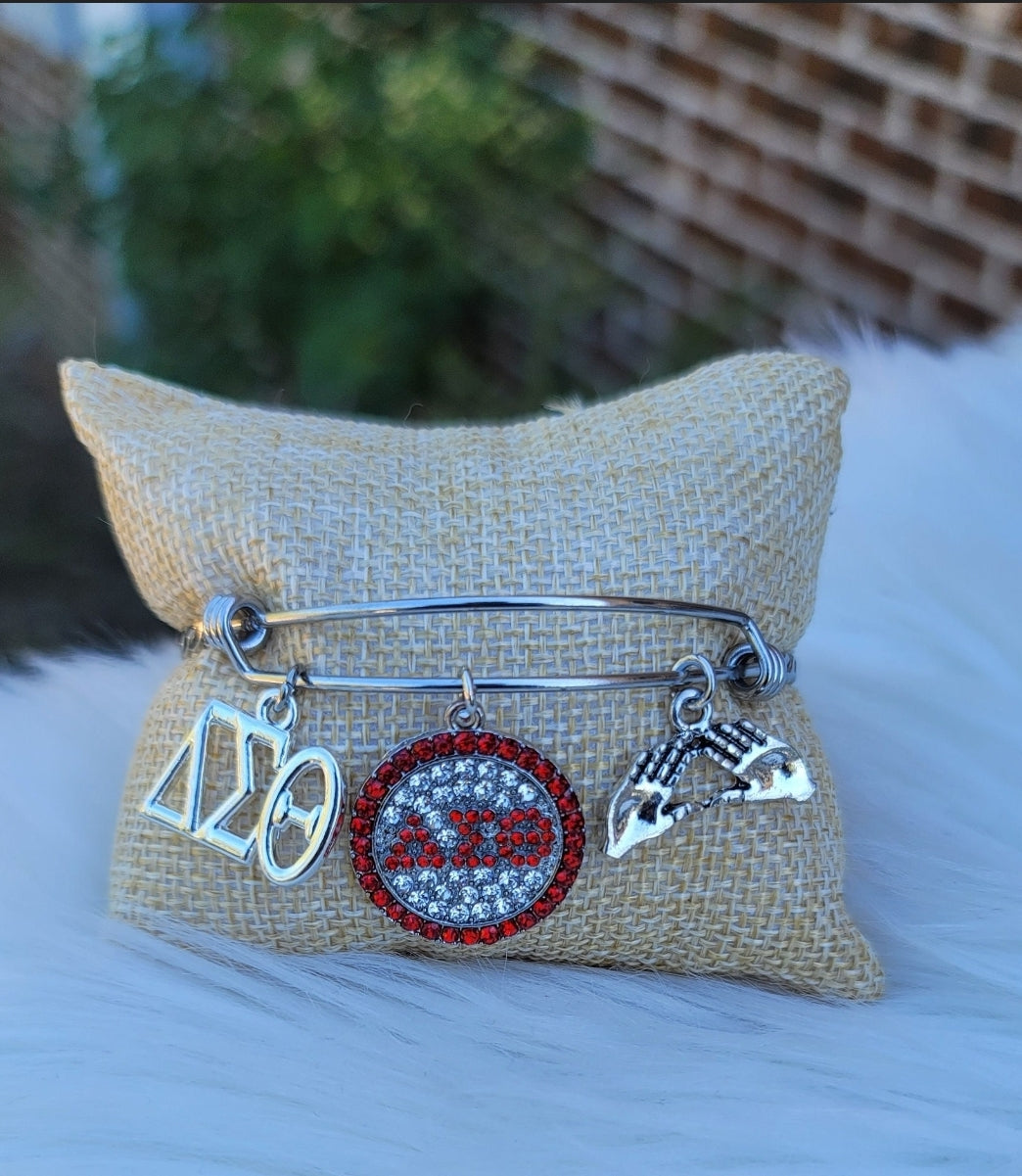Delta Sigma Theta Bling Charm Bracelet