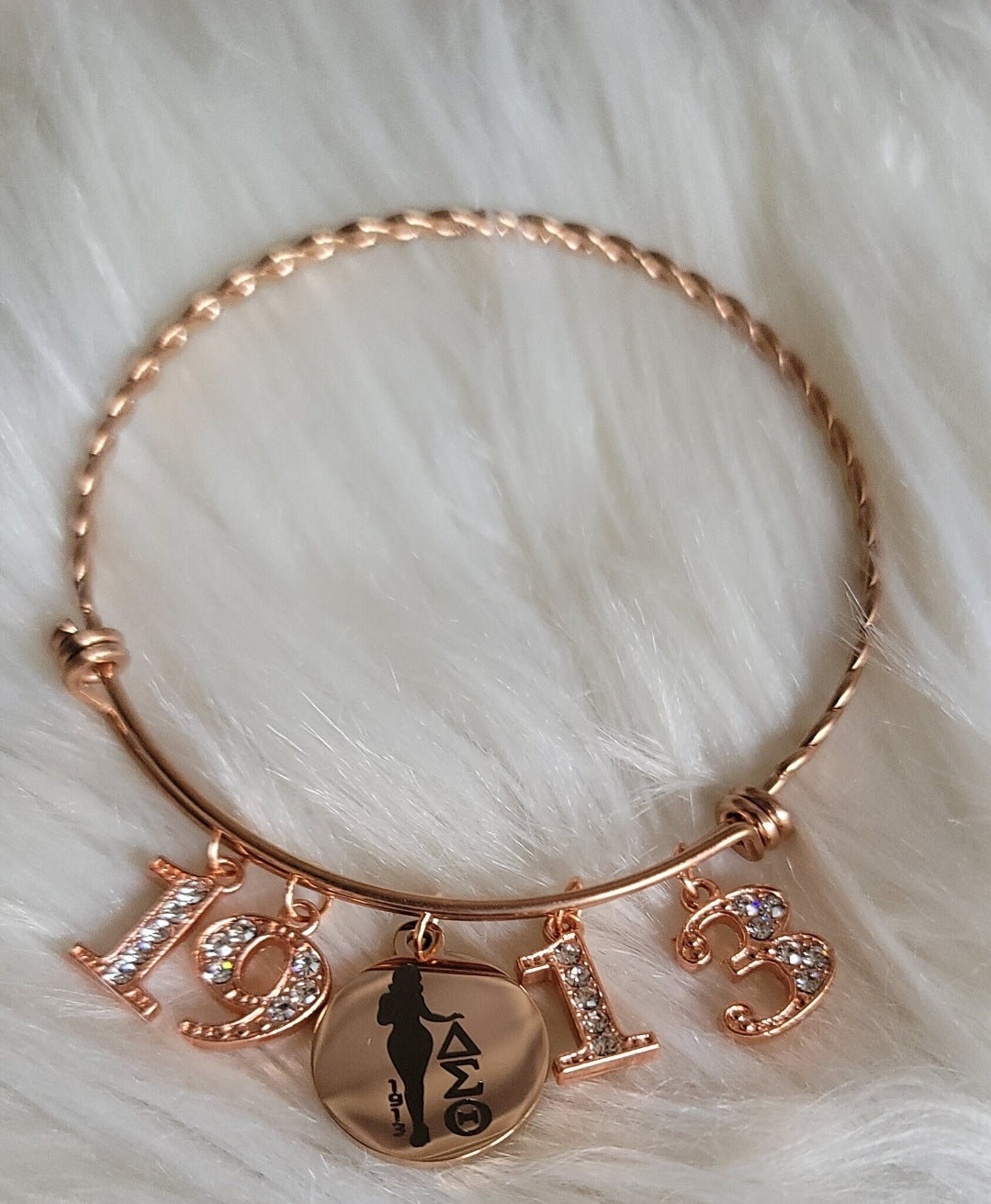 Delta Charm Bracelet Available in Rose Gold and Silver